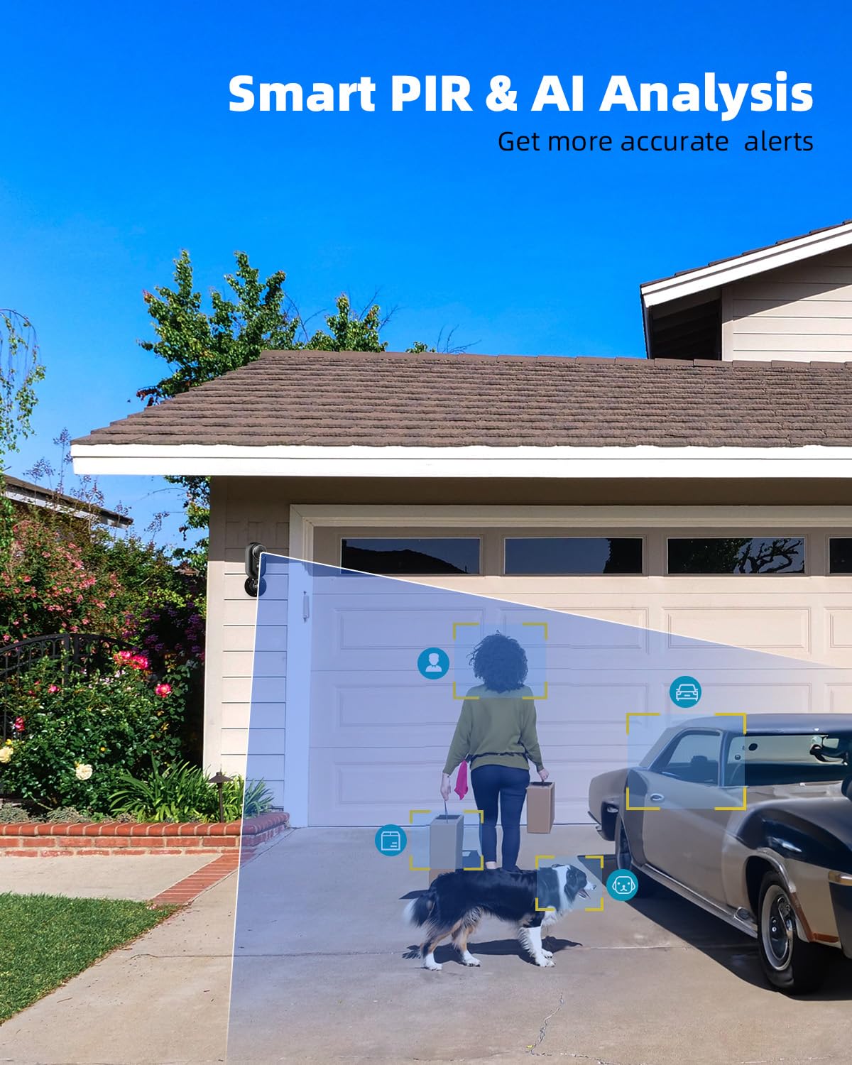 Zumimall Outdoor Security Cameras, 2K Fhd Battery Powered Wireless Indoor Surveillance Camera With Siren, Night Vision, Pir Motion Detection, Free Cloud Storage, Ip66 Waterproof, 2.4G Wifi (No 5G)