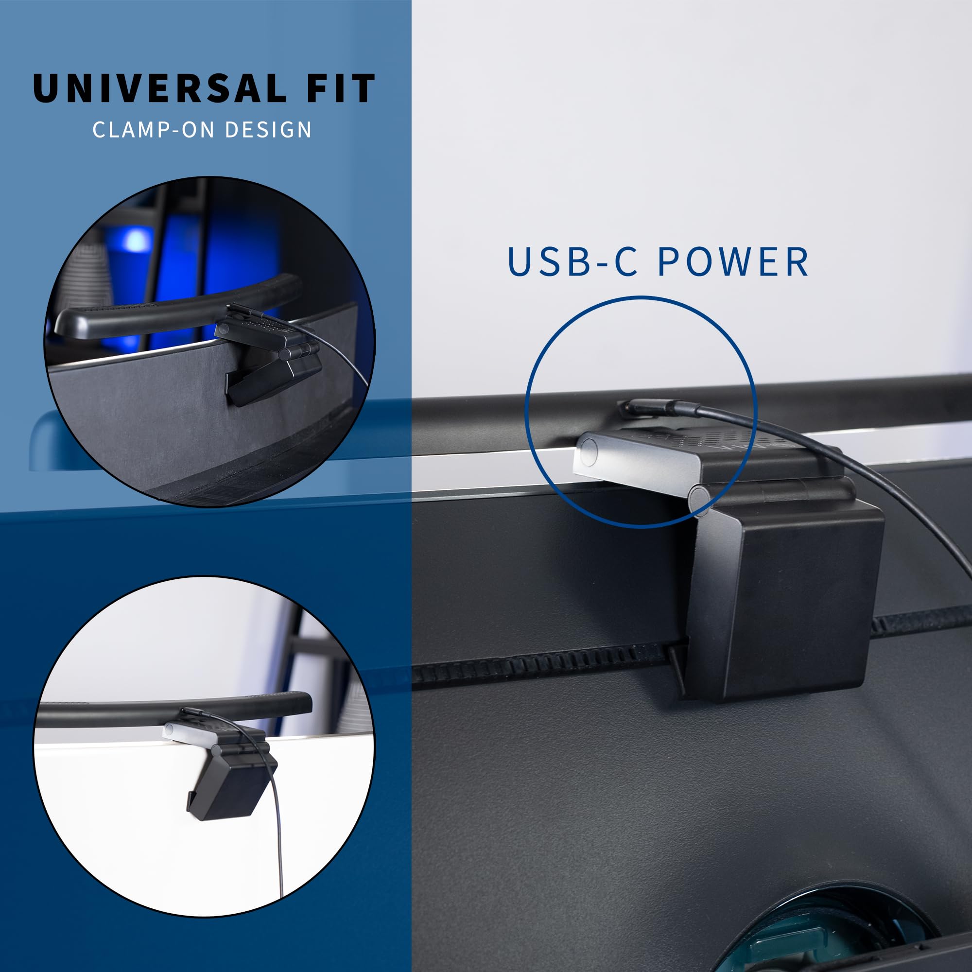 Vivo Universal Led Curved Computer Monitor Light Bar, Usb Powered Screen Lamp For Home Office, 5 Level Adjustable Brightness And