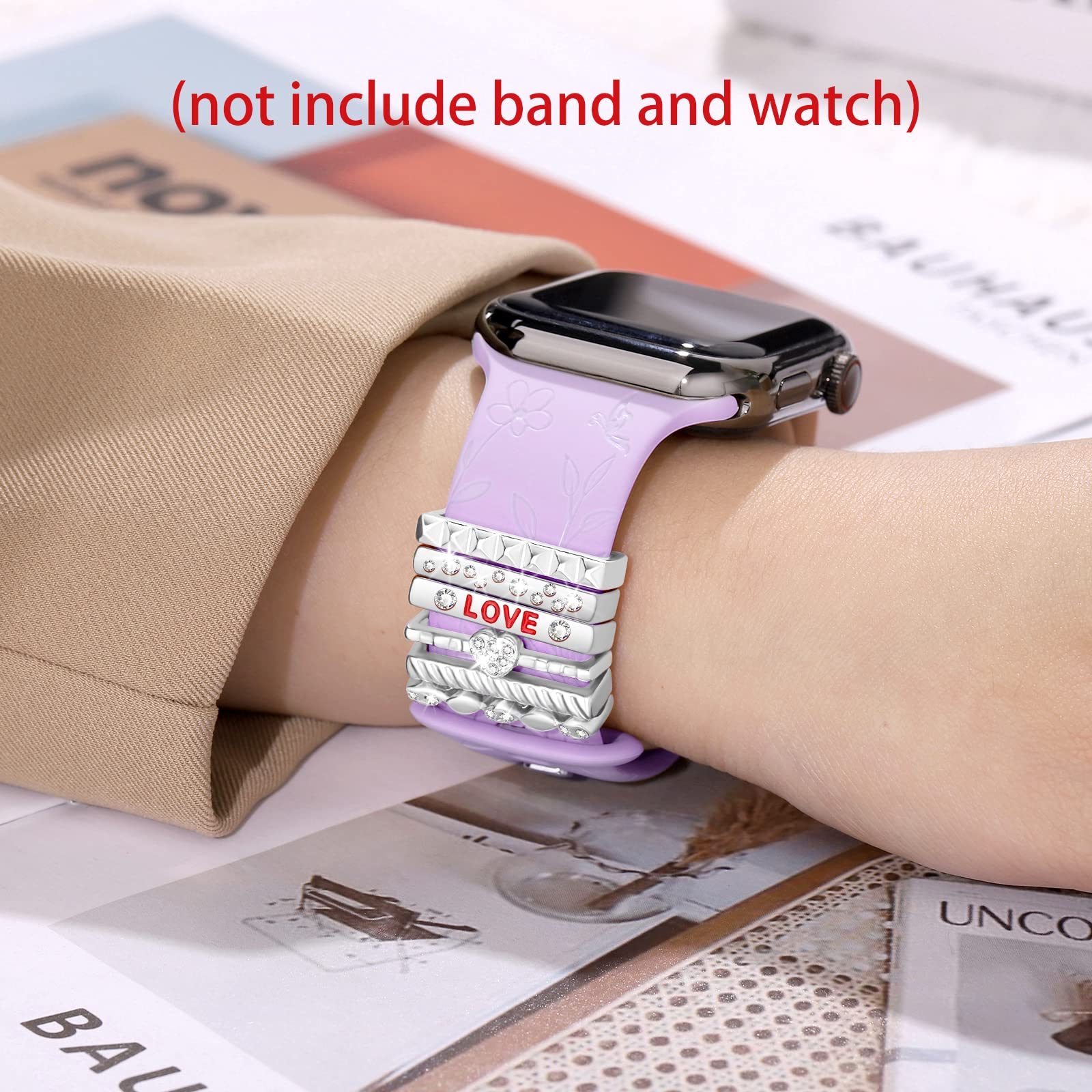 Band Charms For Apple Smart Watch - Decorative Ring Loops For Women 38Mm 40Mm 41Mm 42Mm 44Mm 45Mm Compatible With Iwatch Series