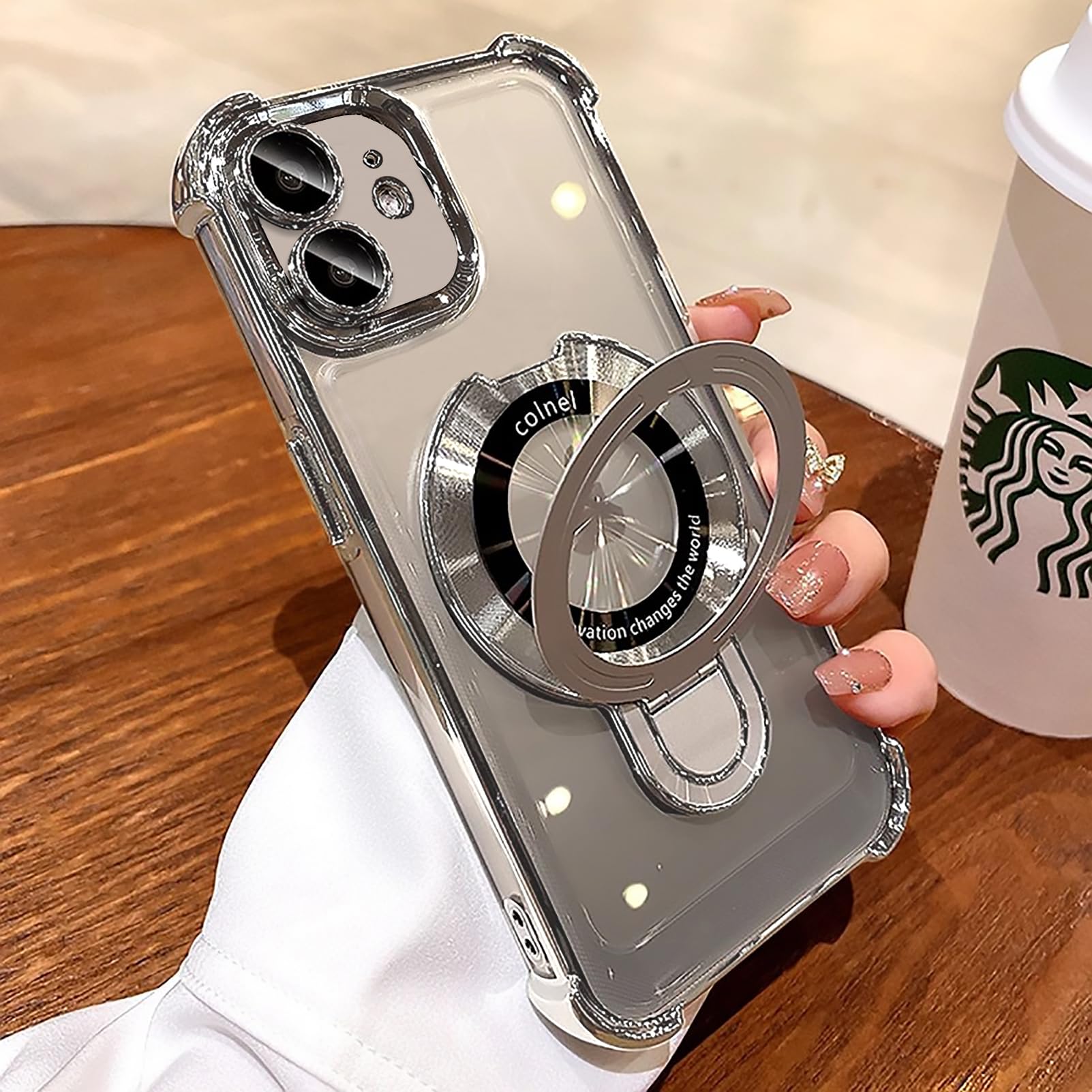 Uioeua For Iphone 12 Case With Magnetic Ring Stand,[Compatible With Magsafe] Four Corners Shockproof [Military Grade Drop Protec