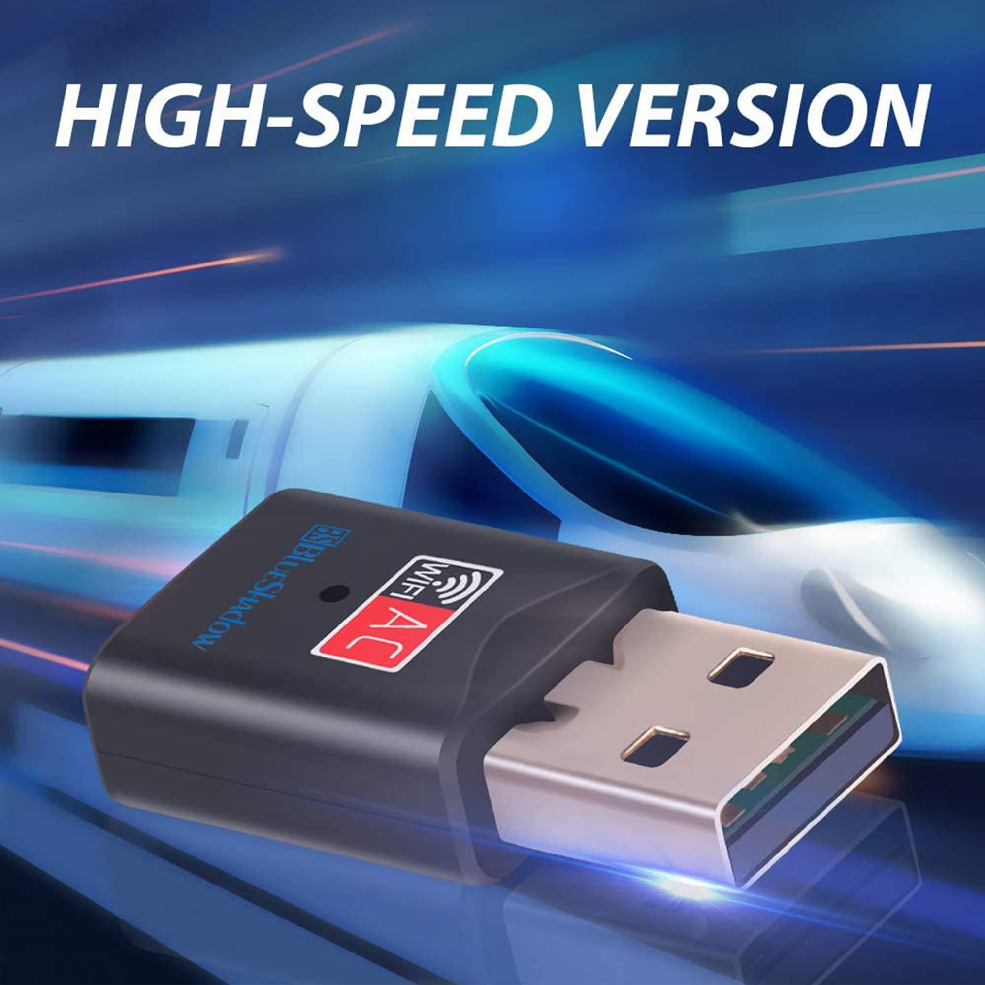 Blueshadow Usb Wifi Adapter   Dual Band 2.4G/5G Mini Wi Fi Ac Wireless Network Card Dongle With High Gain Antenna For Desktop La