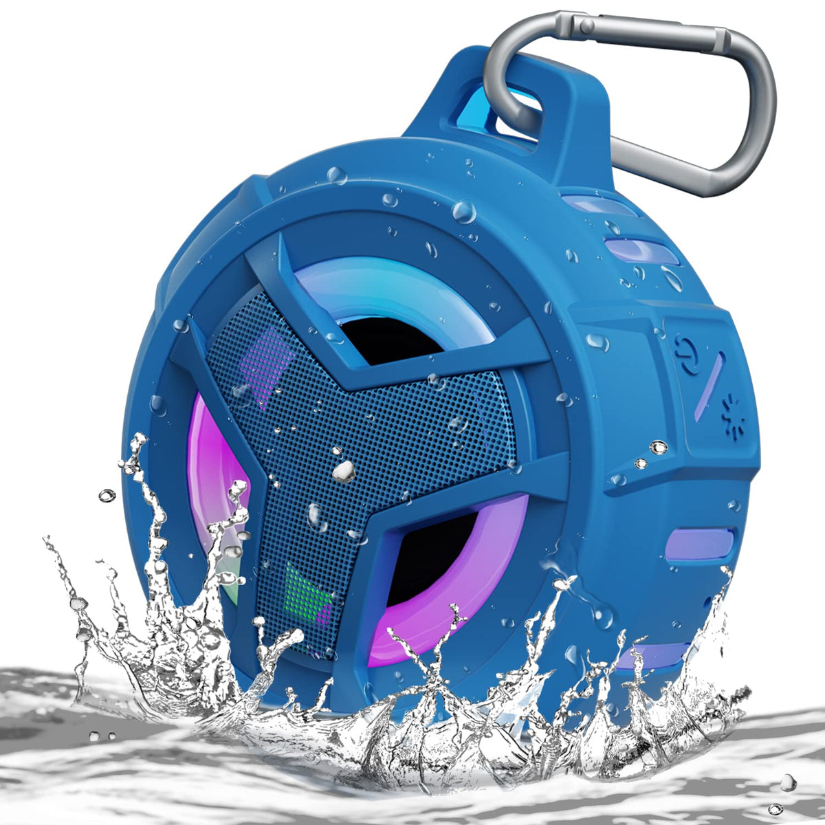 Eboda Shower Bluetooth Waterproof Speaker, Ipx7 Floating Portable Wireless Small Speakers With Light, 24H Playtime For Beach, Po