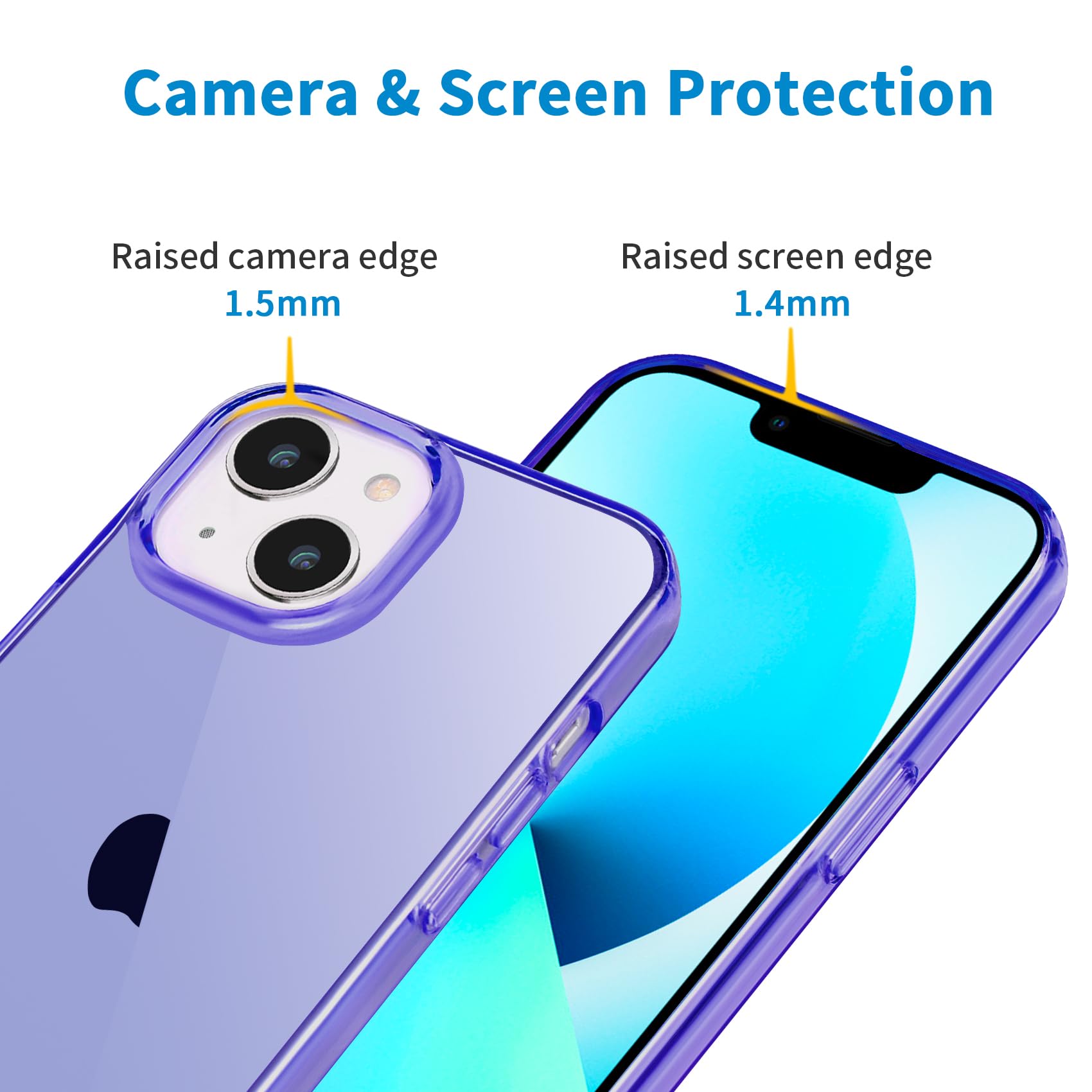 Jjgoo Compatible With Iphone 13 Case, Clear Purple Soft Shockproof Protective Slim Thin Phone Bumper Cover For Iphone 13 6.1 Inc