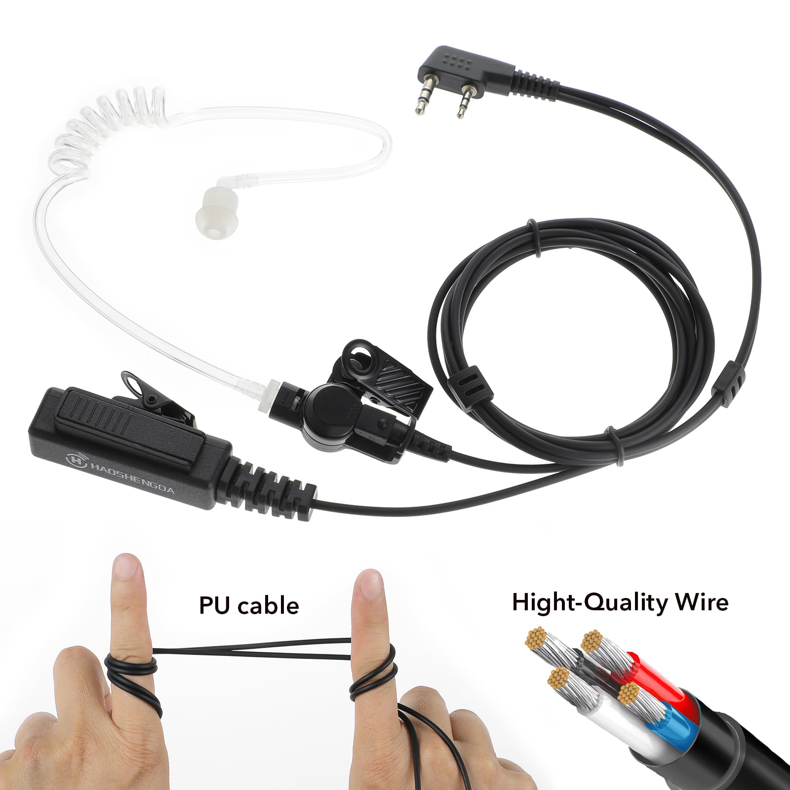 Radio Earpiece Walkie Talkie Earpiece With Mic Compatible For Kenwood Baofeng Retevis Samcom Btech Walkie Talkies Radios(Acousti