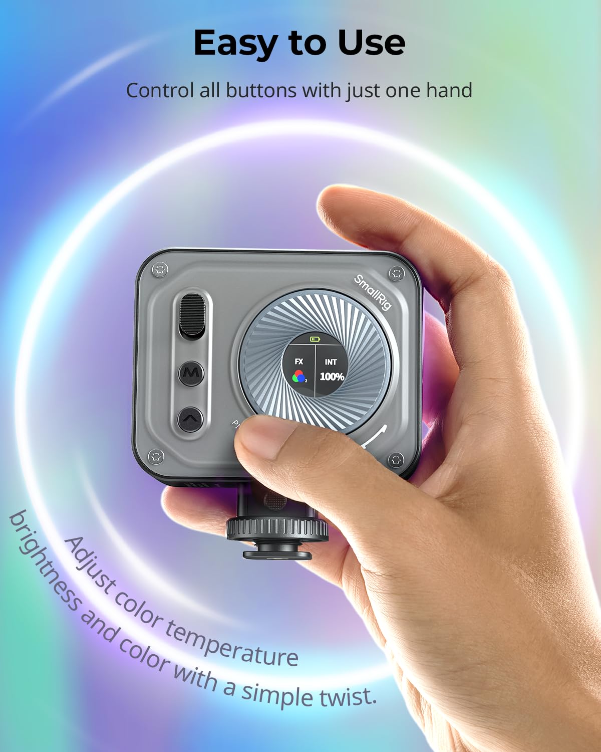 Smallrig Vibe P108 Pro Rgb Video Light, Portable Led Camera Light For Photography, Cold Shoe Light, Cri95+, 2500 6500K, 12 Effec