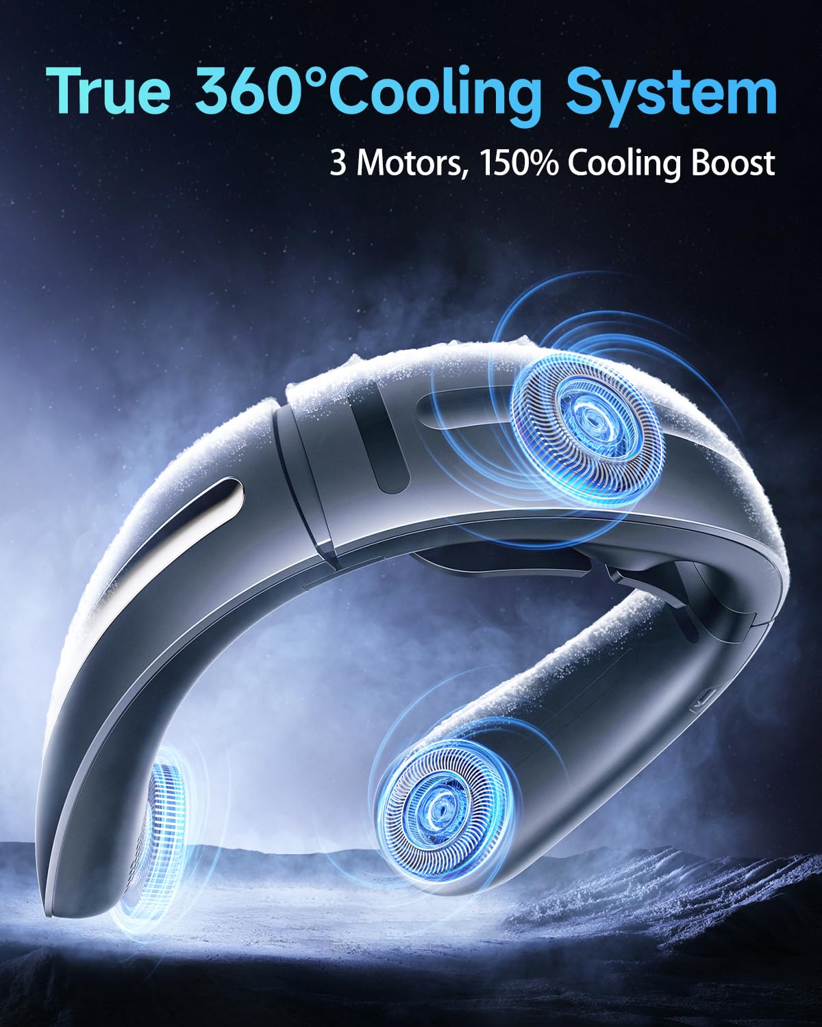 Sweetfull Neck Fan, 3 Turbo Portable Fans With Neck Support, 4 Speed & Led Display, 5200Mah Rechargeable Personal Fan, Hand-Free