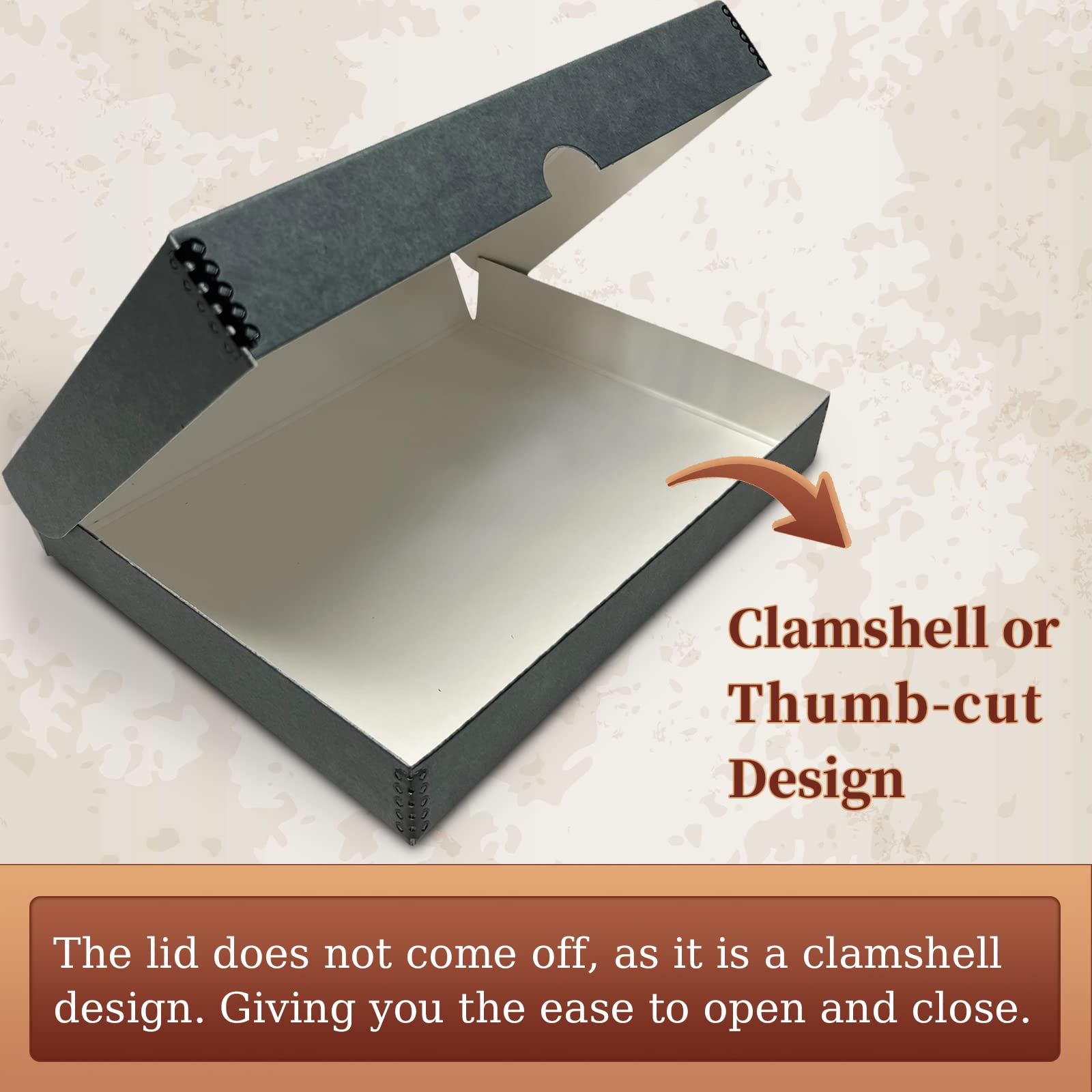 Golden State Art, Archival Folio Storage Box 9X12, Clamshell Design With Metal Edge, Preserve And Store Photos Documents Cards Prints Arts And Crafts Diy, Gray