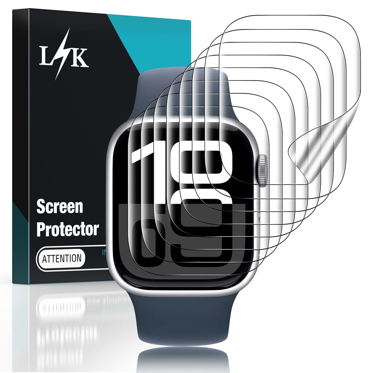L?K 8 Pack For Apple Watch Series 10 Screen Protector 46Mm  Self Healing Tpu Screen Protector, Anti Scratch 0 Bubble, Hd Touch S