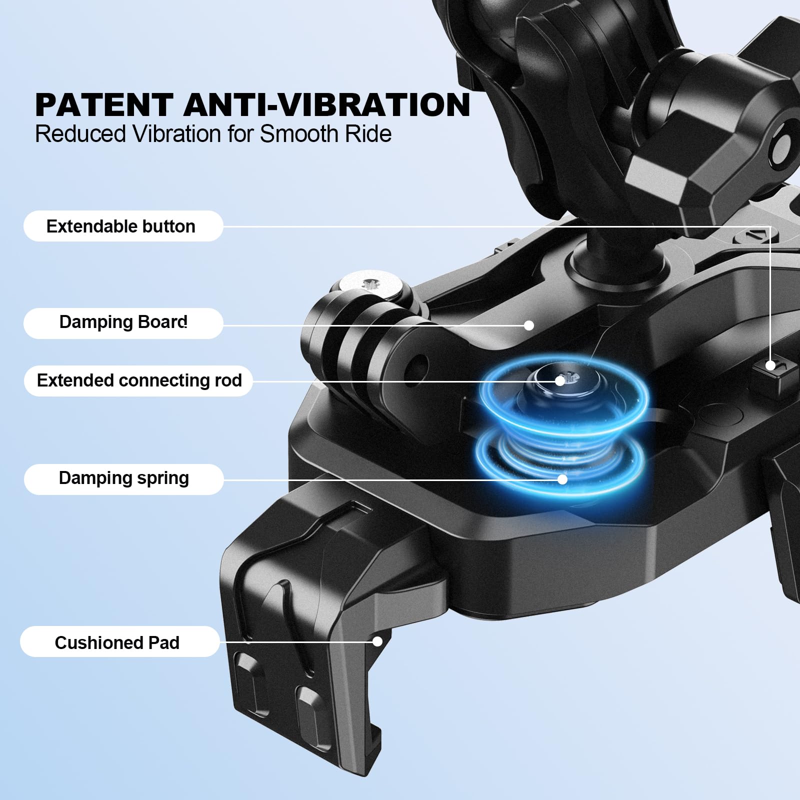 Motorcycle Phone Mount Anti-Vibration With 4 Shock Absorbers, Universal 22-32Mm Handlebar Fit For Bikes/Motorcycles/Ebikes, 720