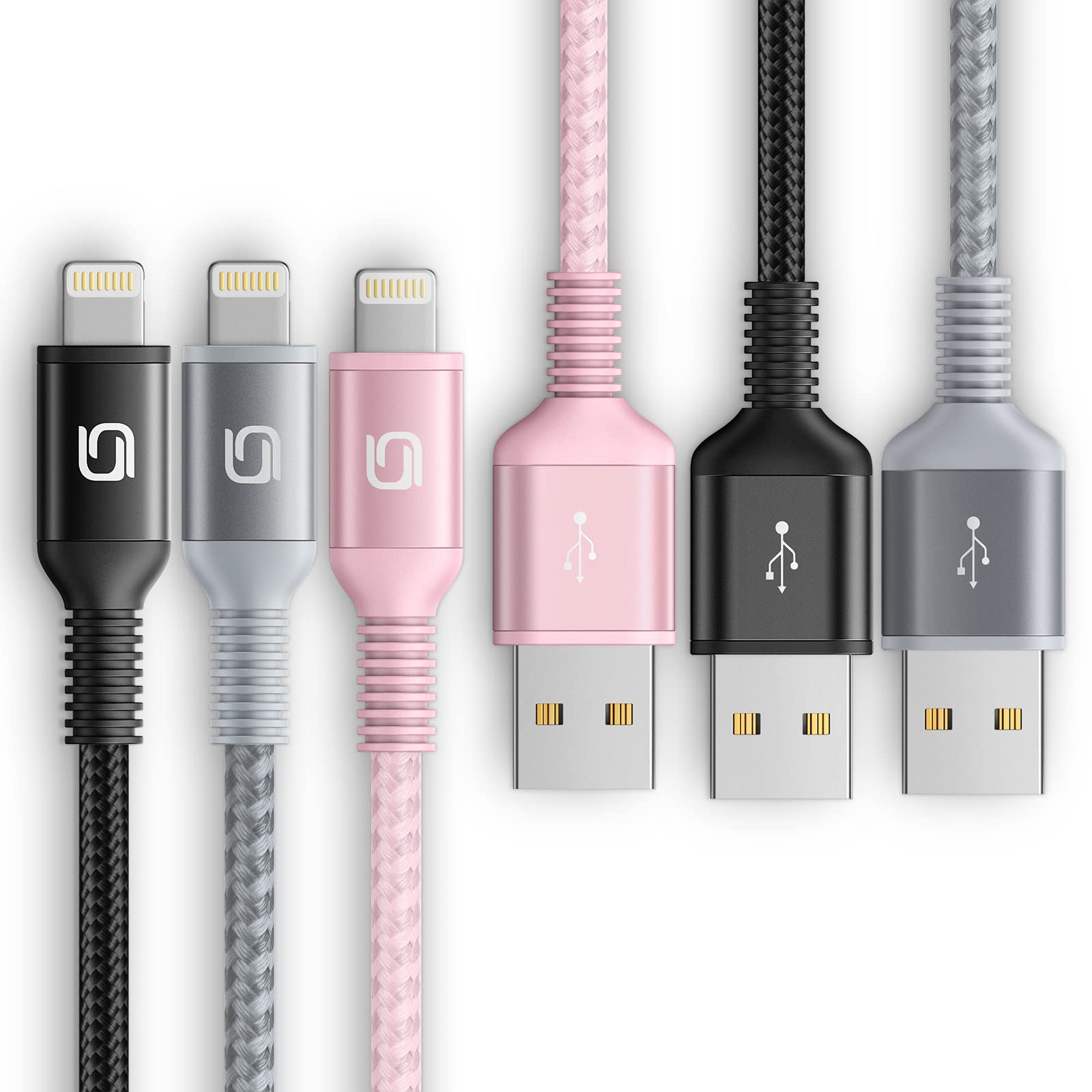 Iphone Charger Cable 10Ft, 3Pack Mfi Certified Extra Long Lightning Cable 10 Foot Fast Charging Cord Durable Nylon Braided Usb Cable For Iphone 14 13 12 11 Pro Max Xs Xr X 8 7 6S 5 Plus/Ipad/Airpods