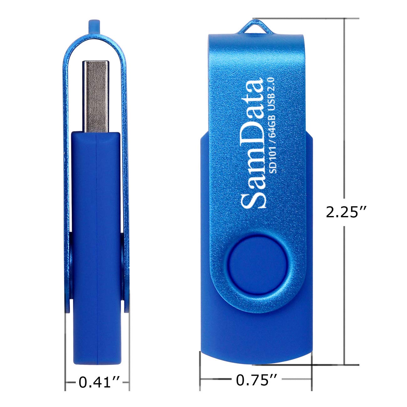 Samdata 64Gb Usb Flash Drives 2 Pack 64Gb Thumb Drives Memory Stick Jump Drive With Led Light For Storage And Backup (2 Colors: Black Blue)