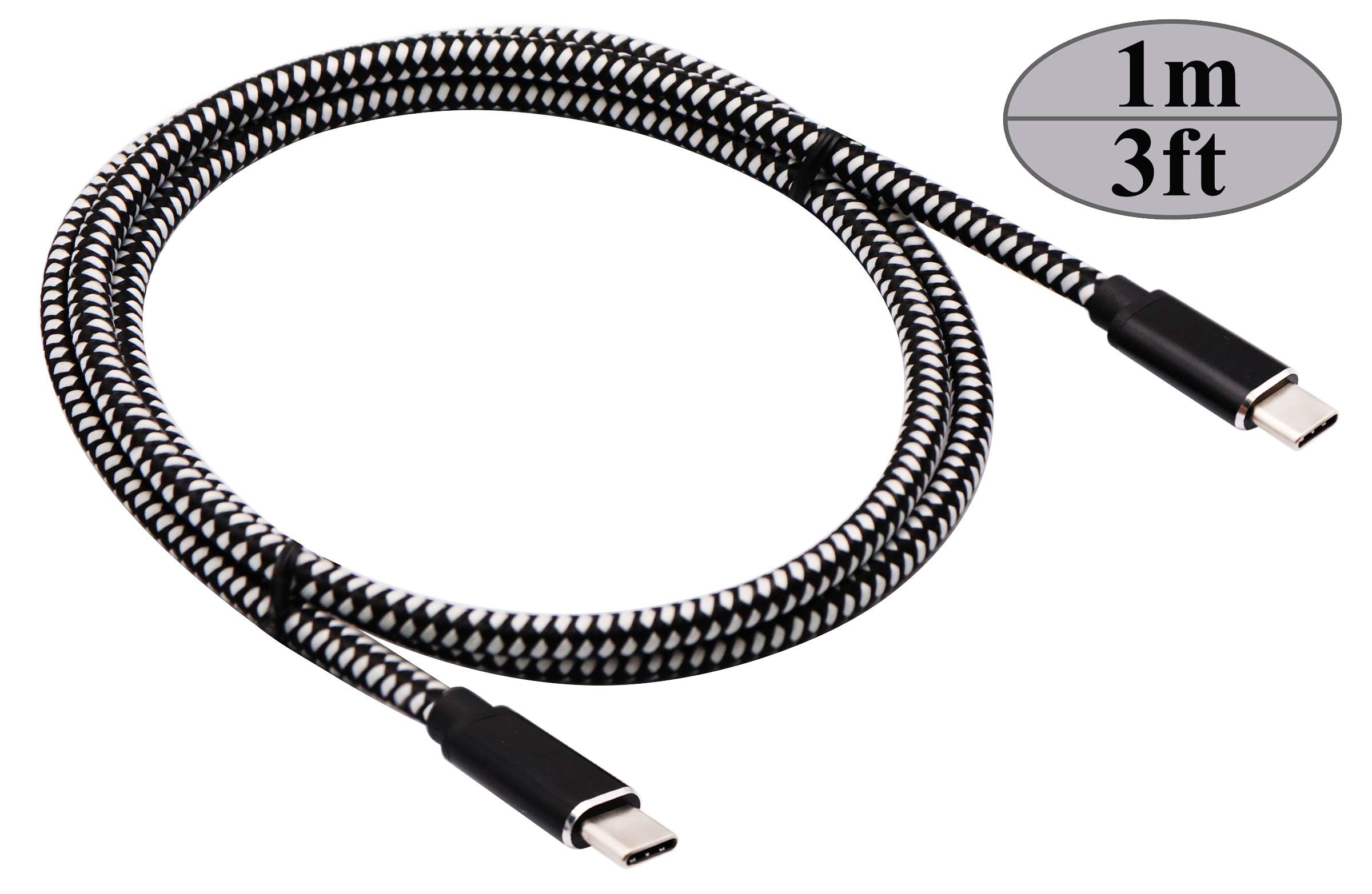 Aaotokk 100W/5A Usb Typc C 3.1 Male Gen 2 (10Gbps) Connector Extension Cable, Supports Charging, Data, Audio, 4K Video Cable For