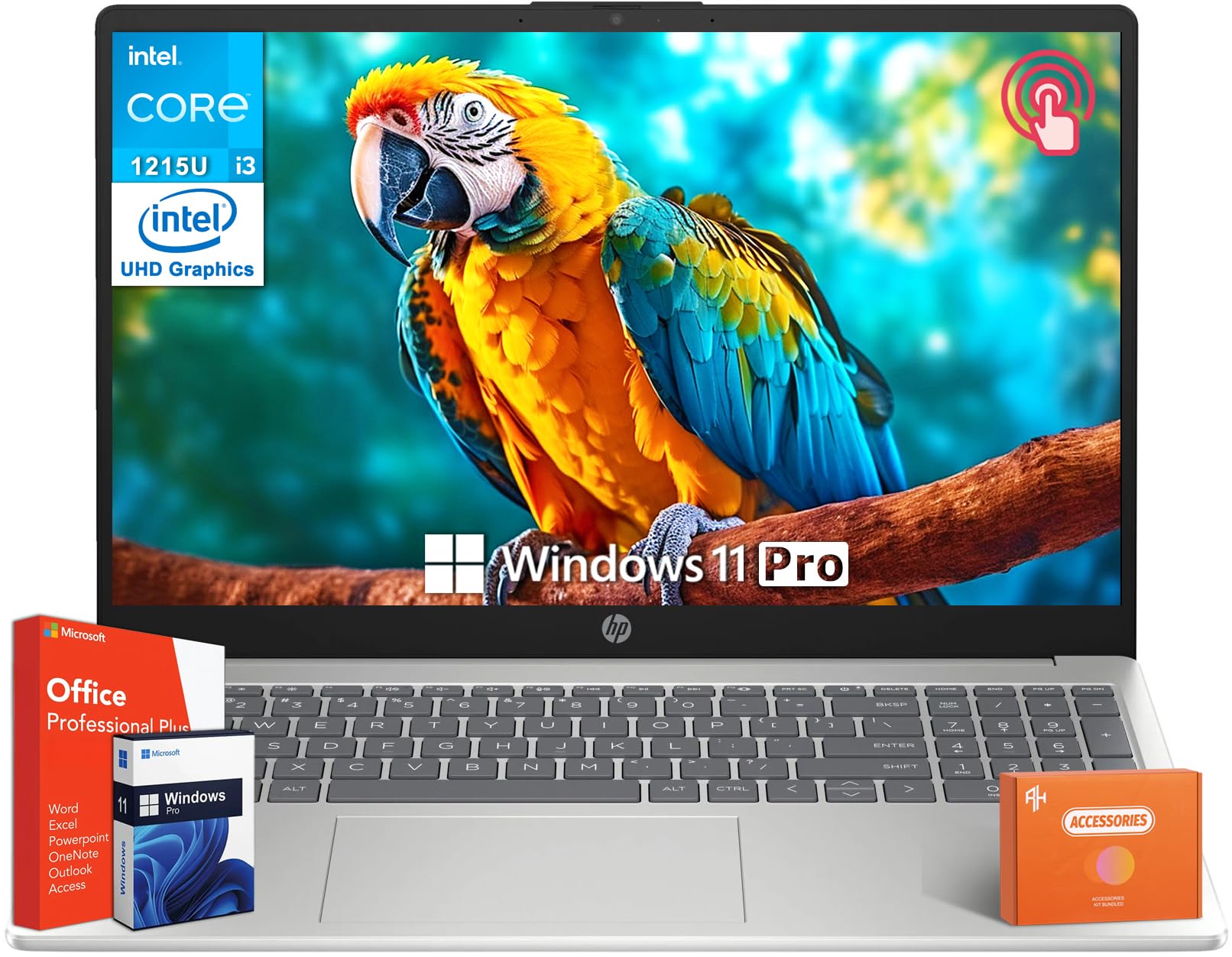 Hp 15.6'' Touchscreen Laptop For Student & Business, Microsoft Office Lifetime License, Intel 12Th Gen Core I3-1215U, 64 Gb Ram,