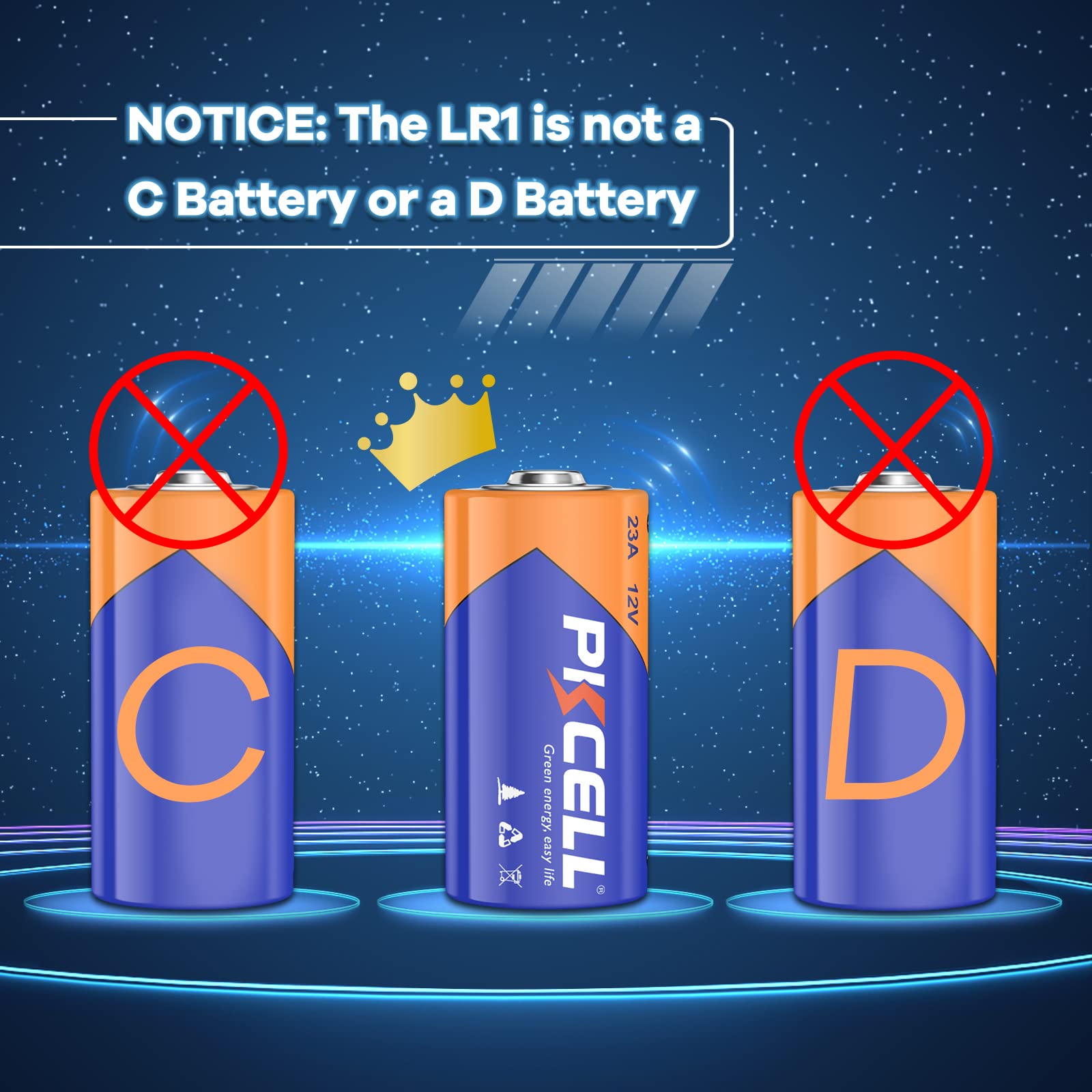 Pkcell 20 Counts 1.5V Lr1/Mn9100/E90/N Size Alkaline Batteries,Leak Proof Batteries,High Performance And Powerful Batteries,Suit
