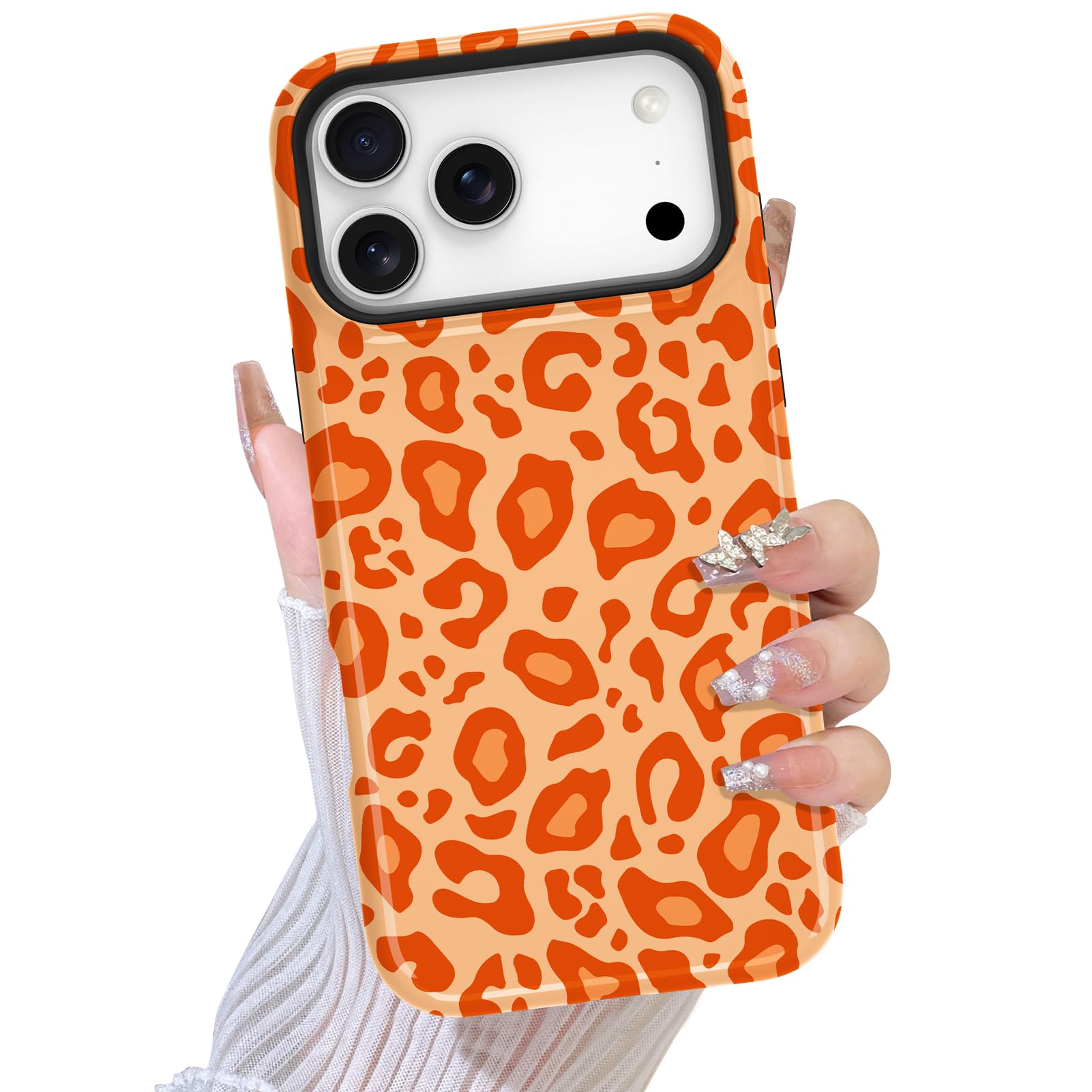 TEAUGHT Compatible with iPhone 17 Pro Max Case Support for MagSafe Cute Pattern Leopard Cheetah Print Camera Protection Cover fo