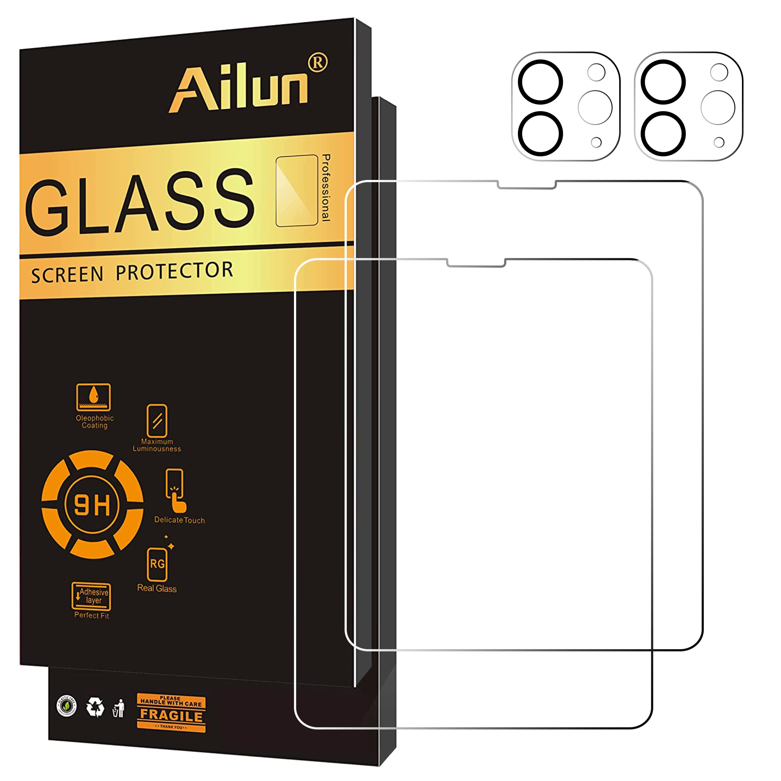 Ailun 2 Pack Screen Protector For Ipad Pro 12.9 2022 6Th & 2021 5Th 2020 4Th Generation + Camera Lens Protector,Tempered Glass A