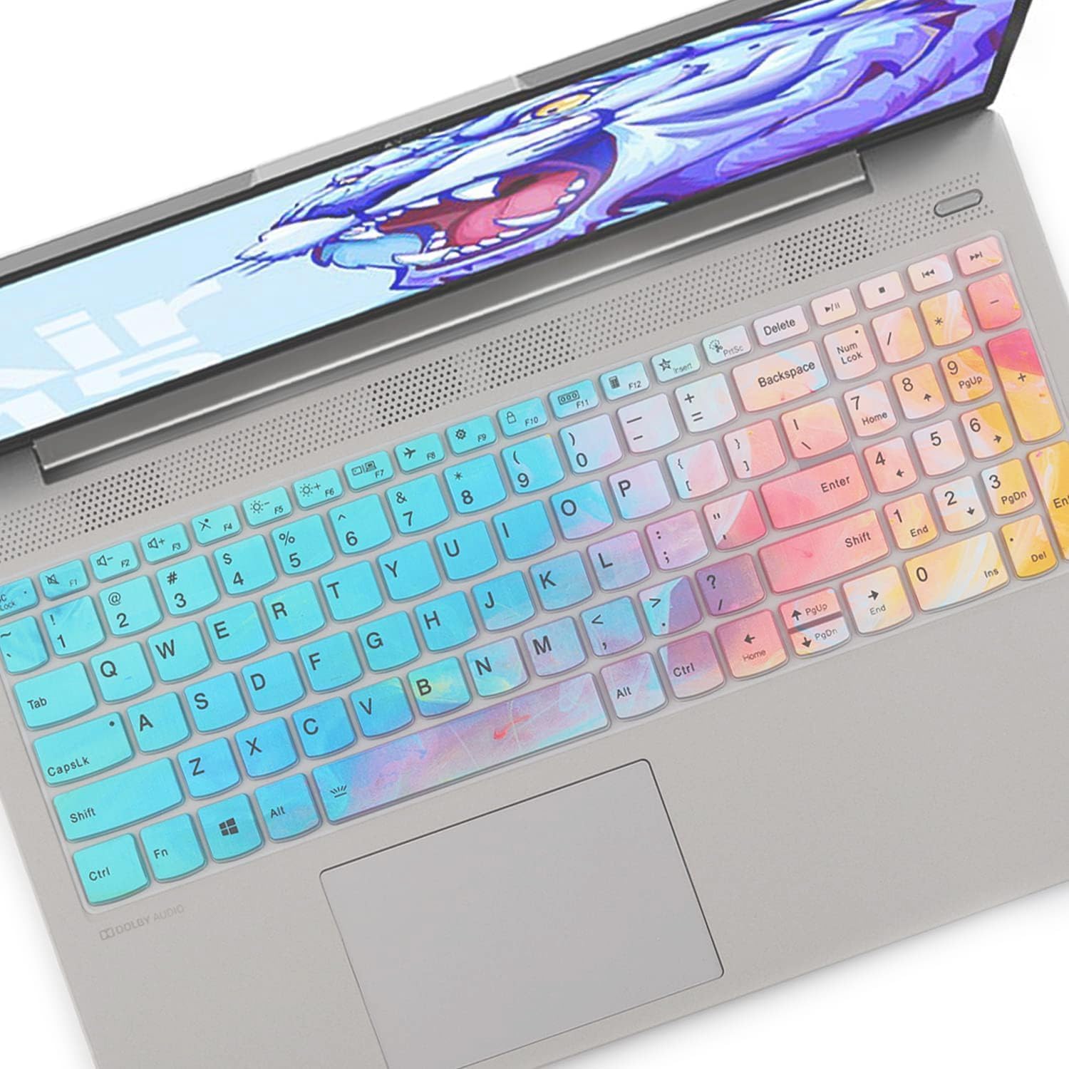 Colorful Keyboard Cover For 2024 2023 Lenovo V15 Series 15.6'', Lenovo Ideapad 1/Ideapad 1I 15.6 Inch Laptop 15Ada07 15Iau7 15Al