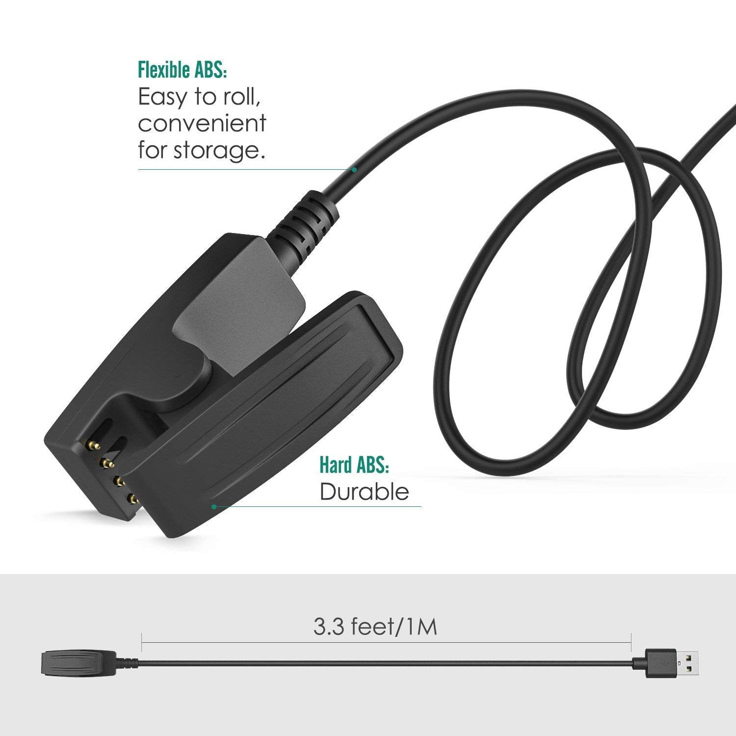 Charging Clip Compatible With Garmin Approach S20/G10 Gps Golf Watch And Vivomove Hr/Lily/Forerunner 230 235 630 30 35 35J 645 7