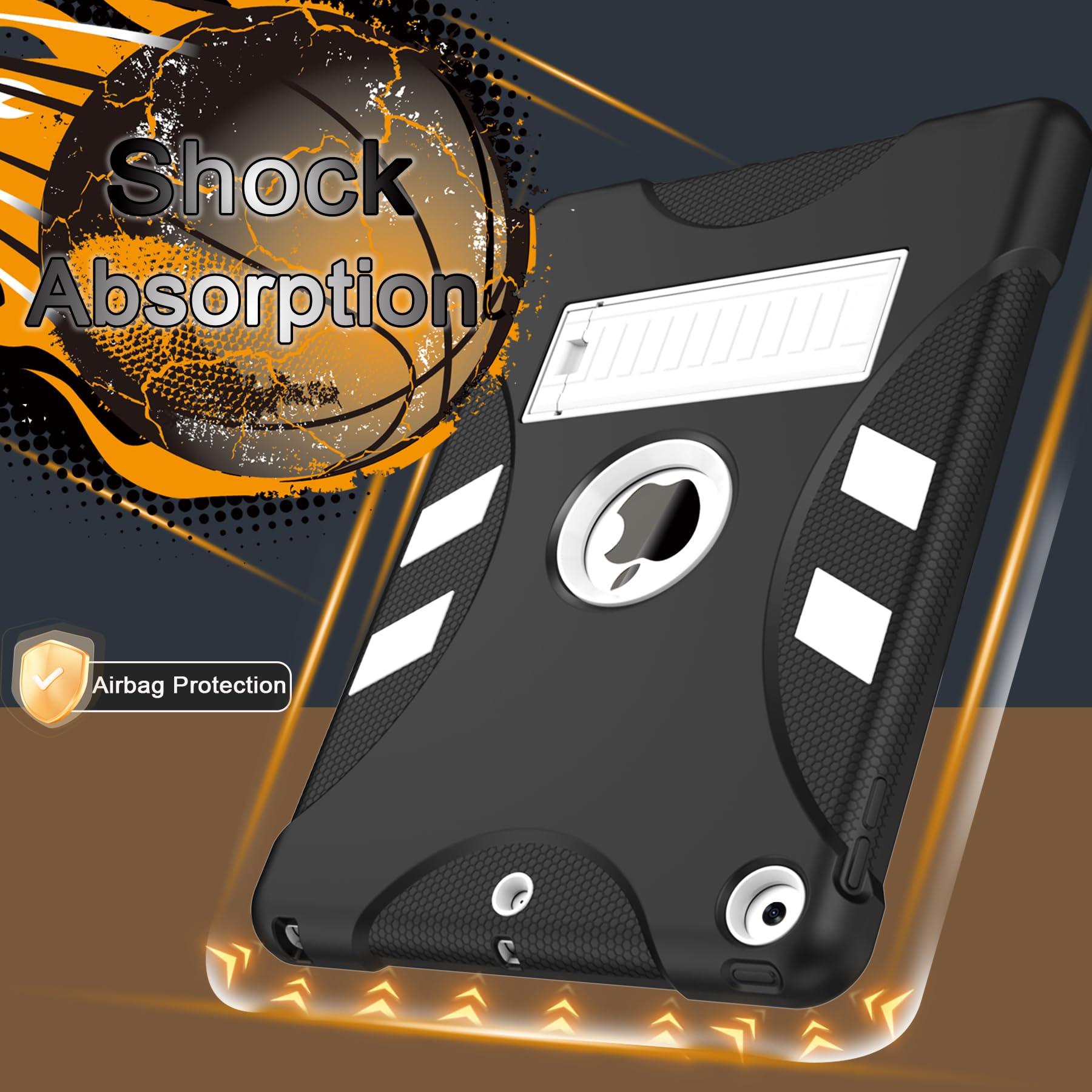 Rantice Case For Ipad 9Th/8Th/7Th Generation   Heavy Duty Shockproof Rugged Protective Case Ipad 10.2'' Cover With Built In Stan