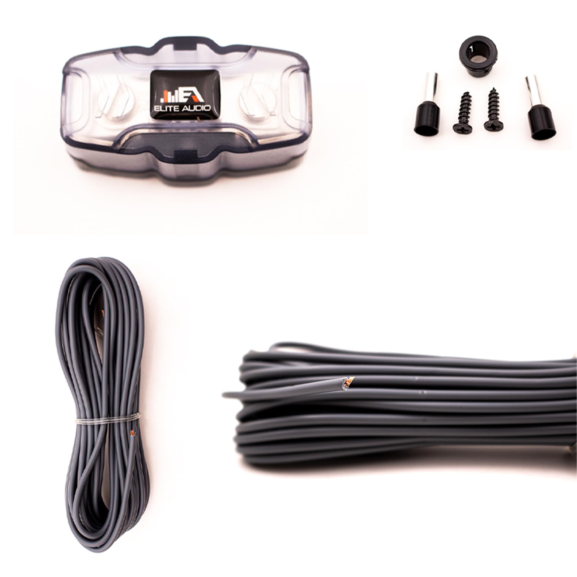 Elite Audio Premium Series 8 Gauge Amp Kit   1000W Max Power, Copper Clad Aluminum Wire, Triple Shielded Rca Cables, High Power Capacity, Mini Anl Fuse Holder, Car Amplifier Install Kit   Ea Prmk8