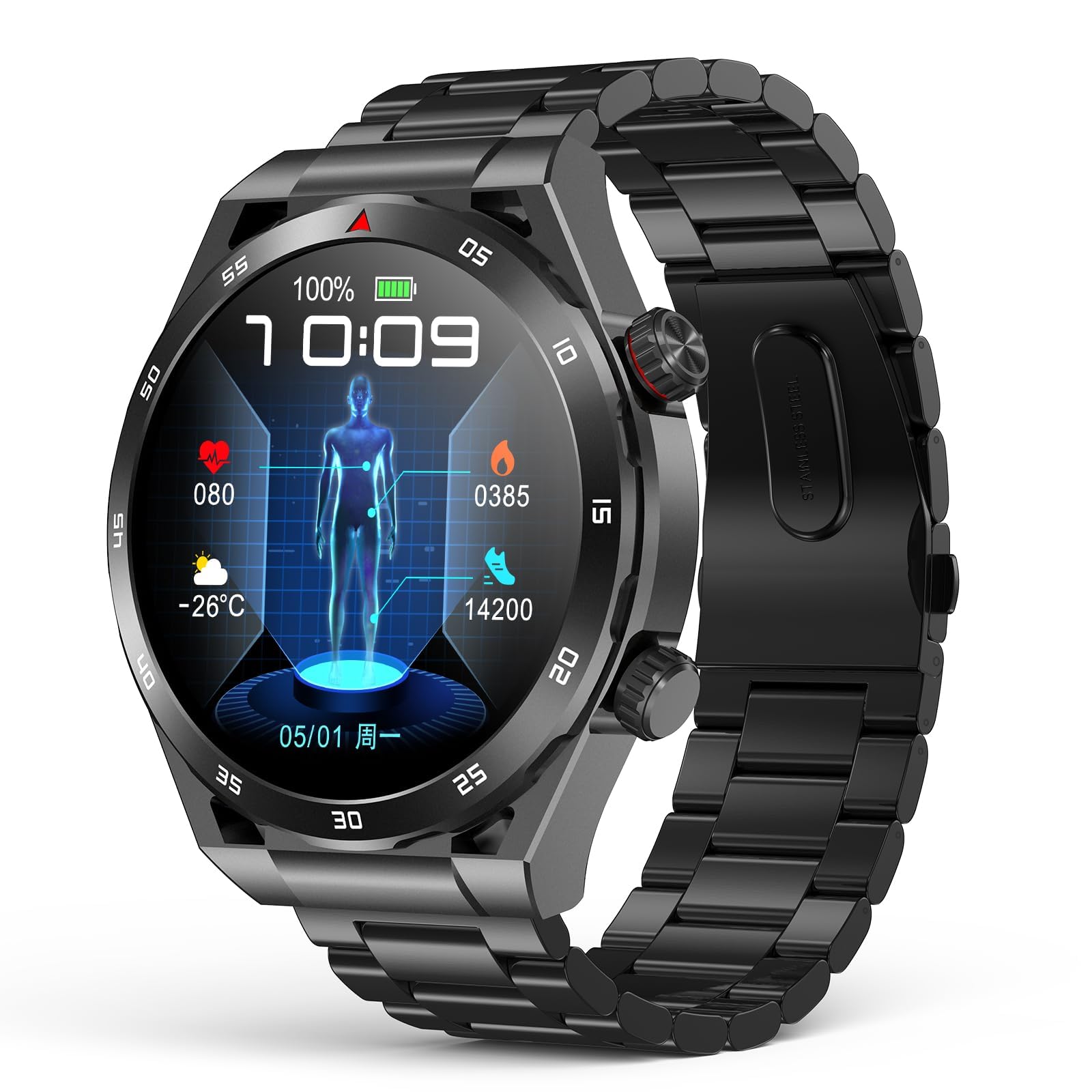 Earlysincere Smart Watch With Bluetooth Call,1.39 '' Smartwatches For Men Women, Fitness Watch With Blood Oxygen/Hr/Sleep, Ip67 