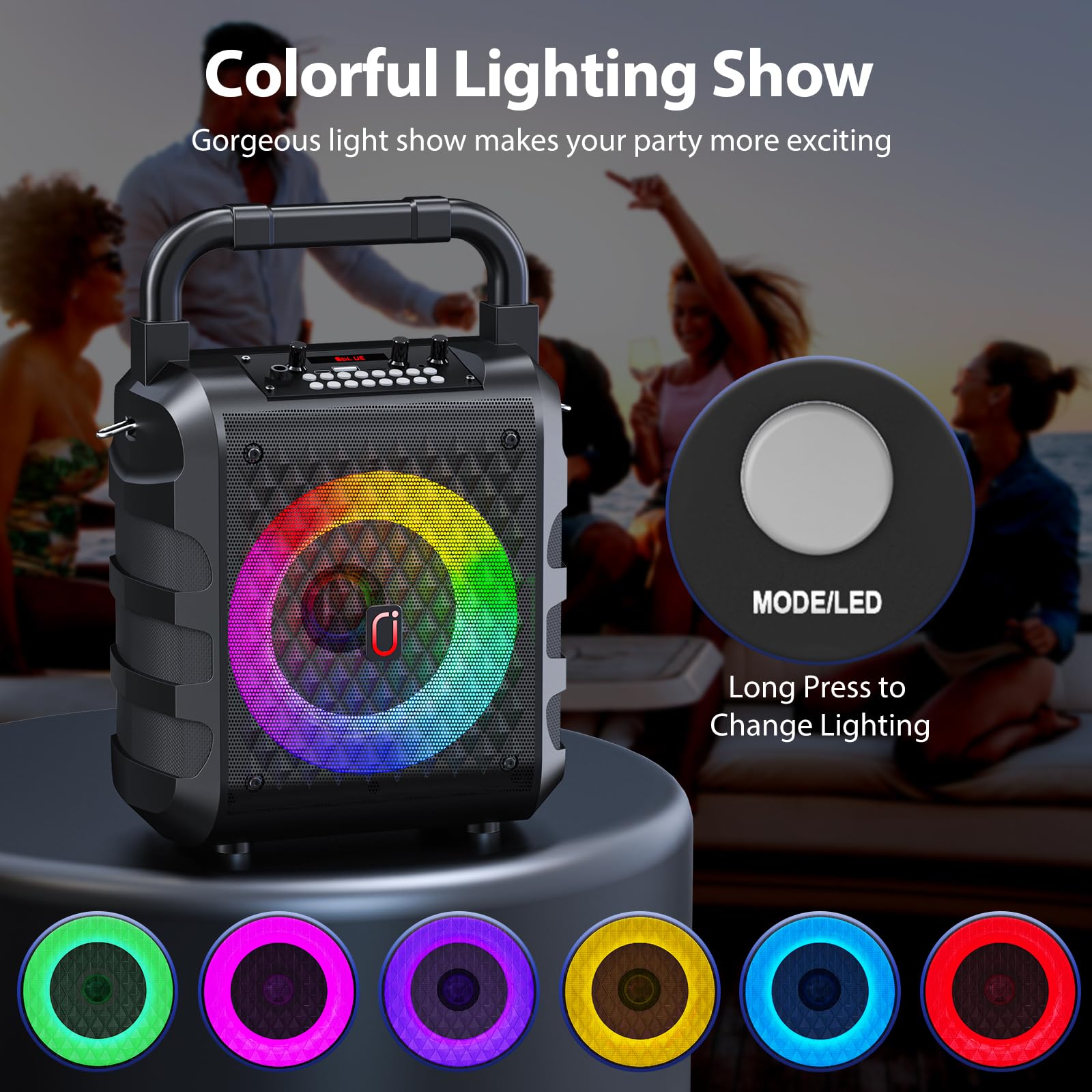 Karaoke Machine, ?Upgraded 20W 6.5''Subwoofer?Portable Bluetooth Speaker With 2 Wireless Microphones For Adults & Kids, Karaoke