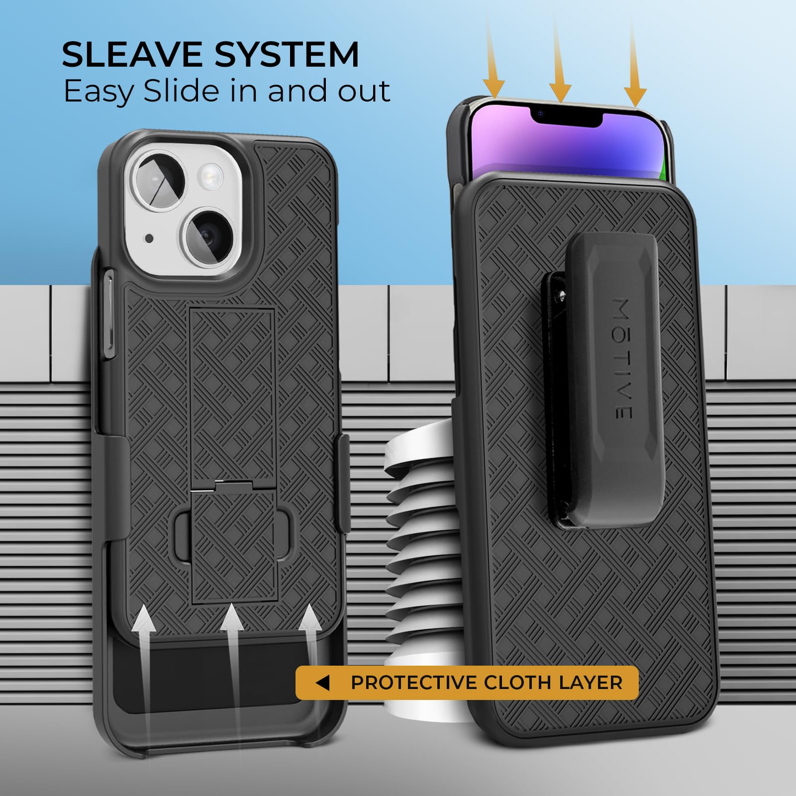Motive For Iphone 14 Holster Case, Belt Clip Case For Apple Iphone 14, Shell Holster Combo 14, Slim Rugged Drop Shockproof Prote