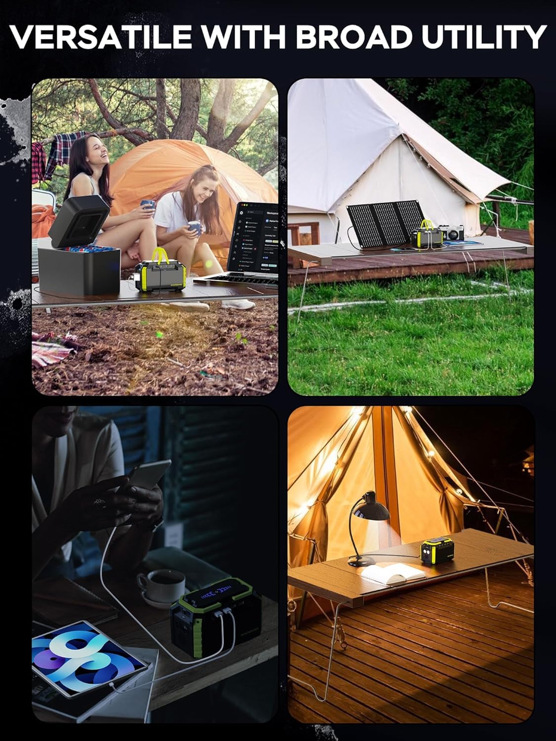 Marbero Solar Generator 150W Peak 150Wh Portable Power Station With Solar Panel Included Camping Power Supply With Ac Outlet Dc