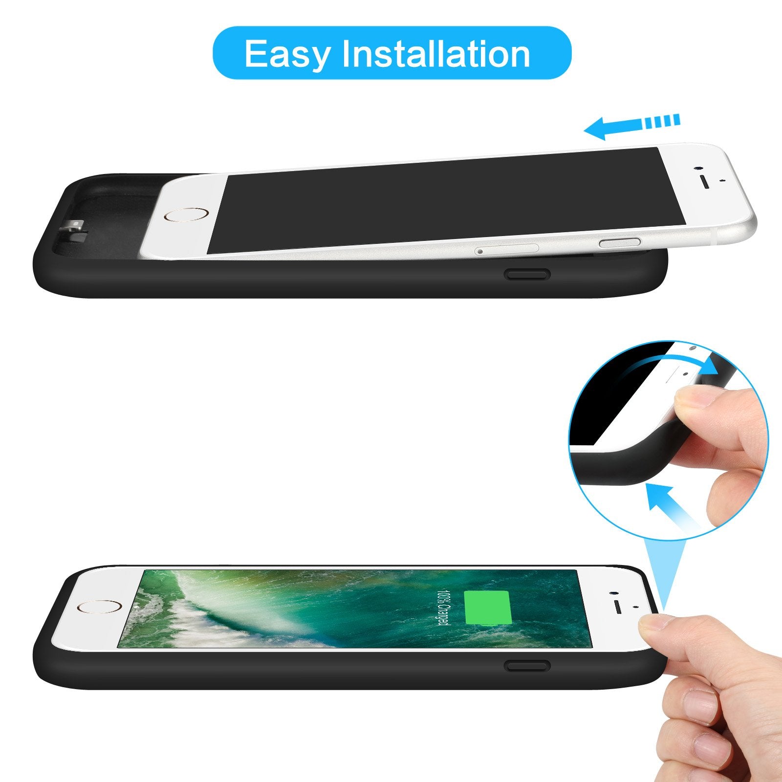 Battery Case For Iphone 6Plus/6S Plus/7Plus /8Plus, Upgraded 8500Mah Portable Charging Case Extended Battery Pack For Iphone 6S