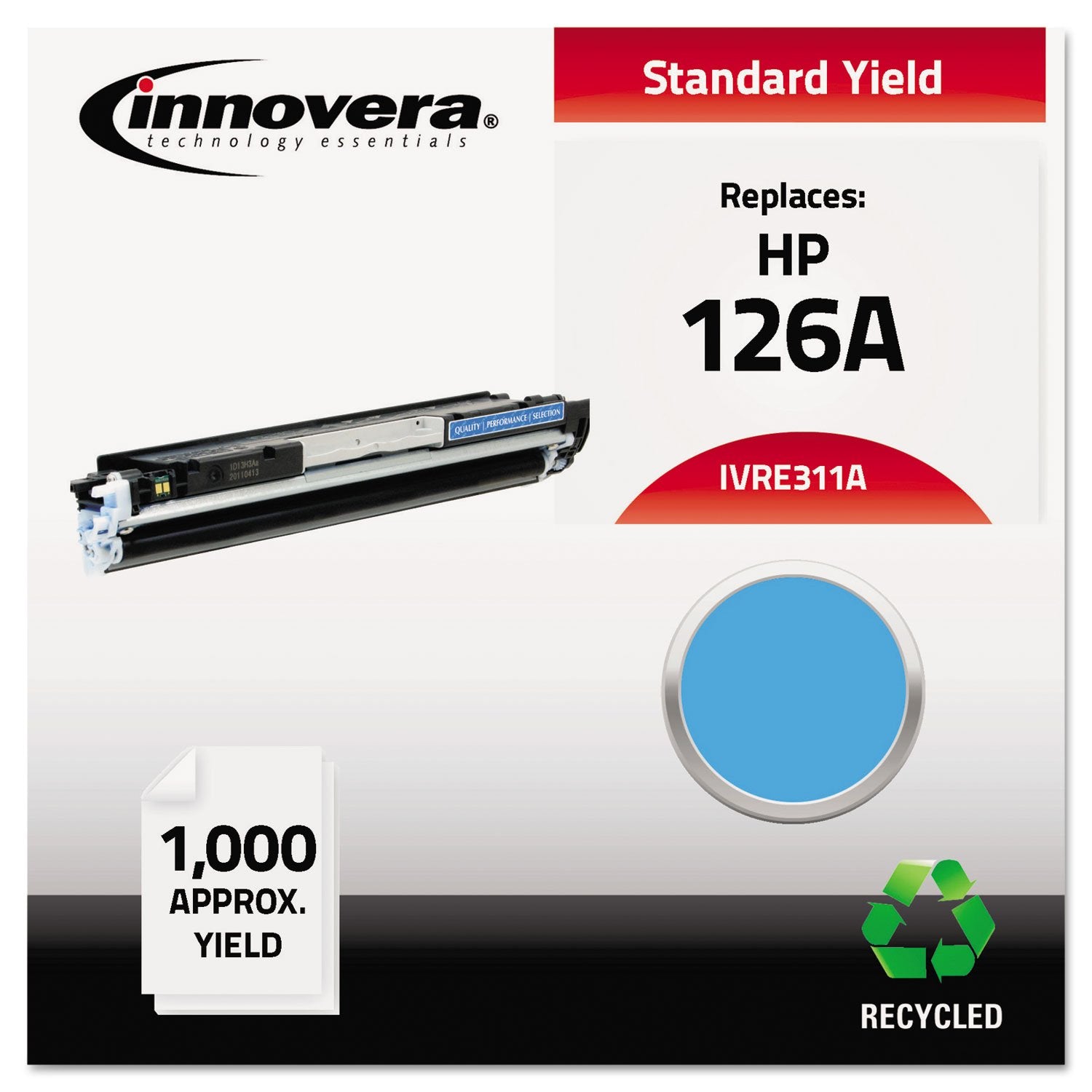 Innovera Ivre311A Remanufactured 1000 Page Yield Toner For Hp 126A (Ce311A)   Cyan