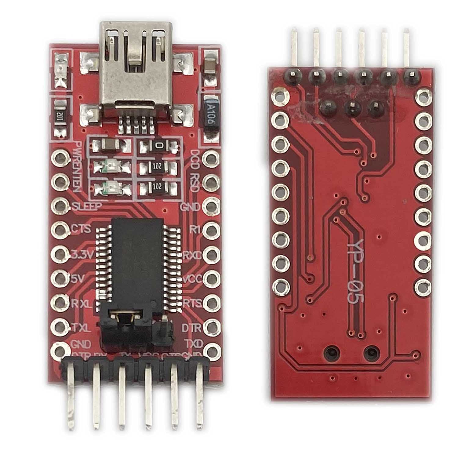 Kiro&Seeu 3.3V 5V Ft232Rl Ftdi Usb To Ttl Serial Converter Adapter Module Compatible With Arduino Mini Port