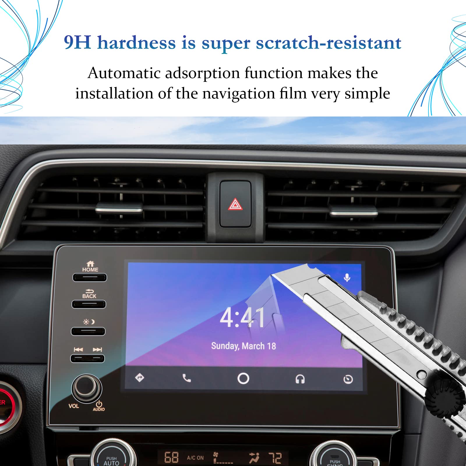 Sktu For 2024 2025 Honda Ridgeline Accessories Screen Protector 9 Inch For 2024 2025 Honda Ridgeline Sport, Rtl, Trailsport, Black Edition Navigation Honda Ridgeline 2024 2025 Accessories Tempered Glass Hd Clear