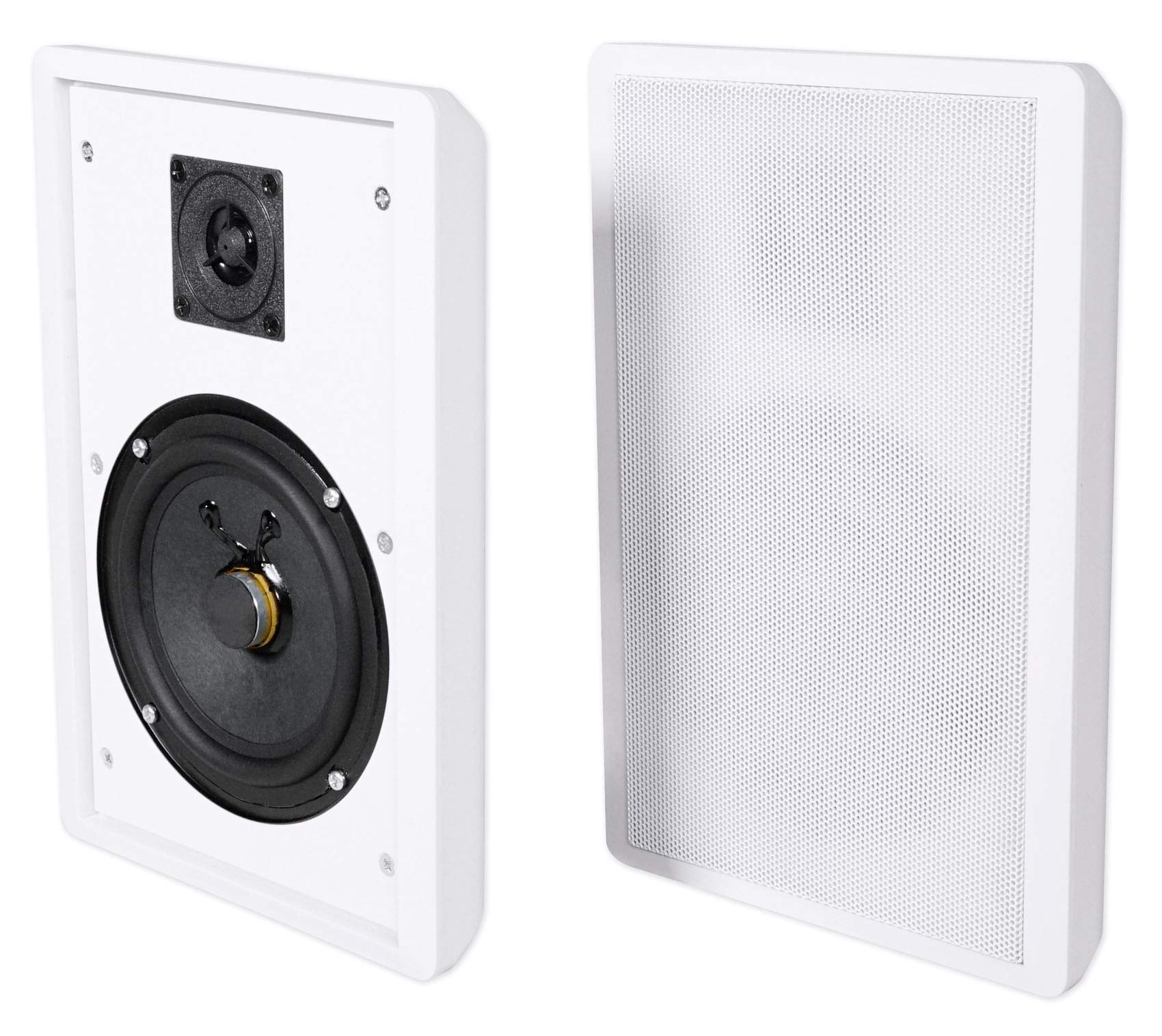 Rockville 4 Rockslim White Home Theater 5.25 240W Easy Wall Mount Slim Speakers