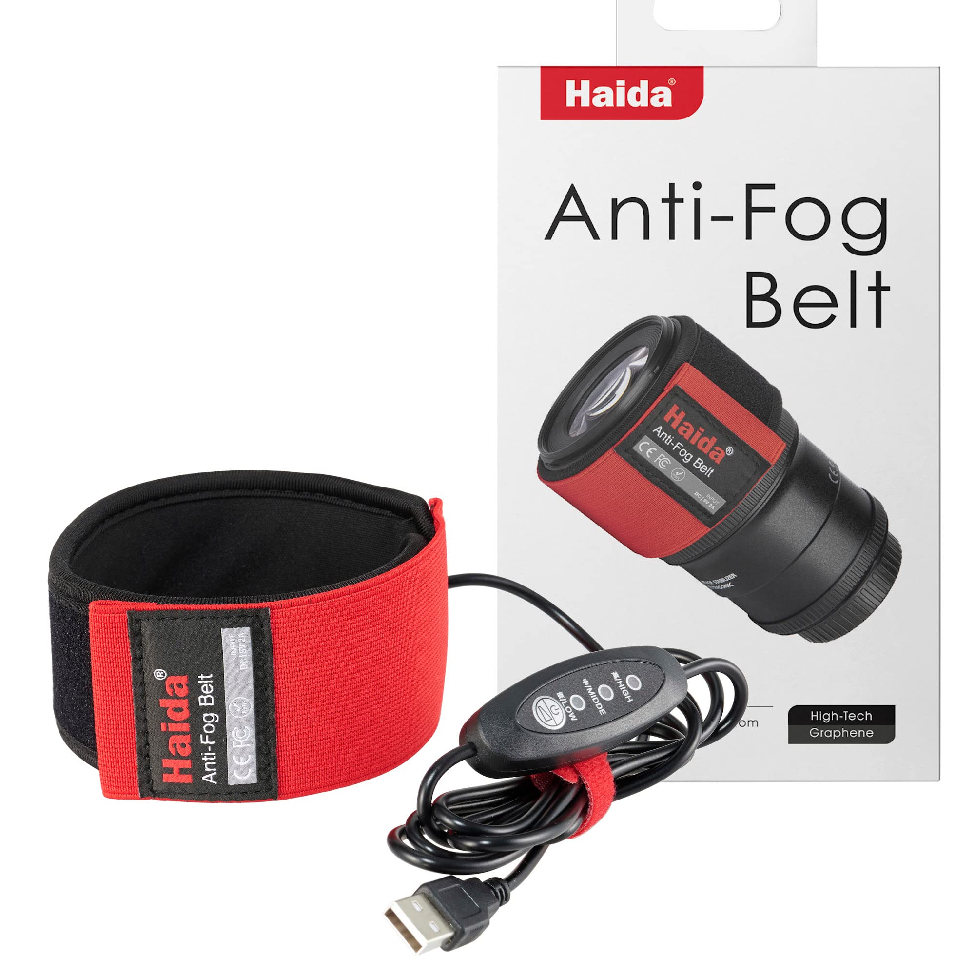 Haida Hd4635 Lens Heater/Warmer/Anti Fog Belt Usb W 3 Heat Settings