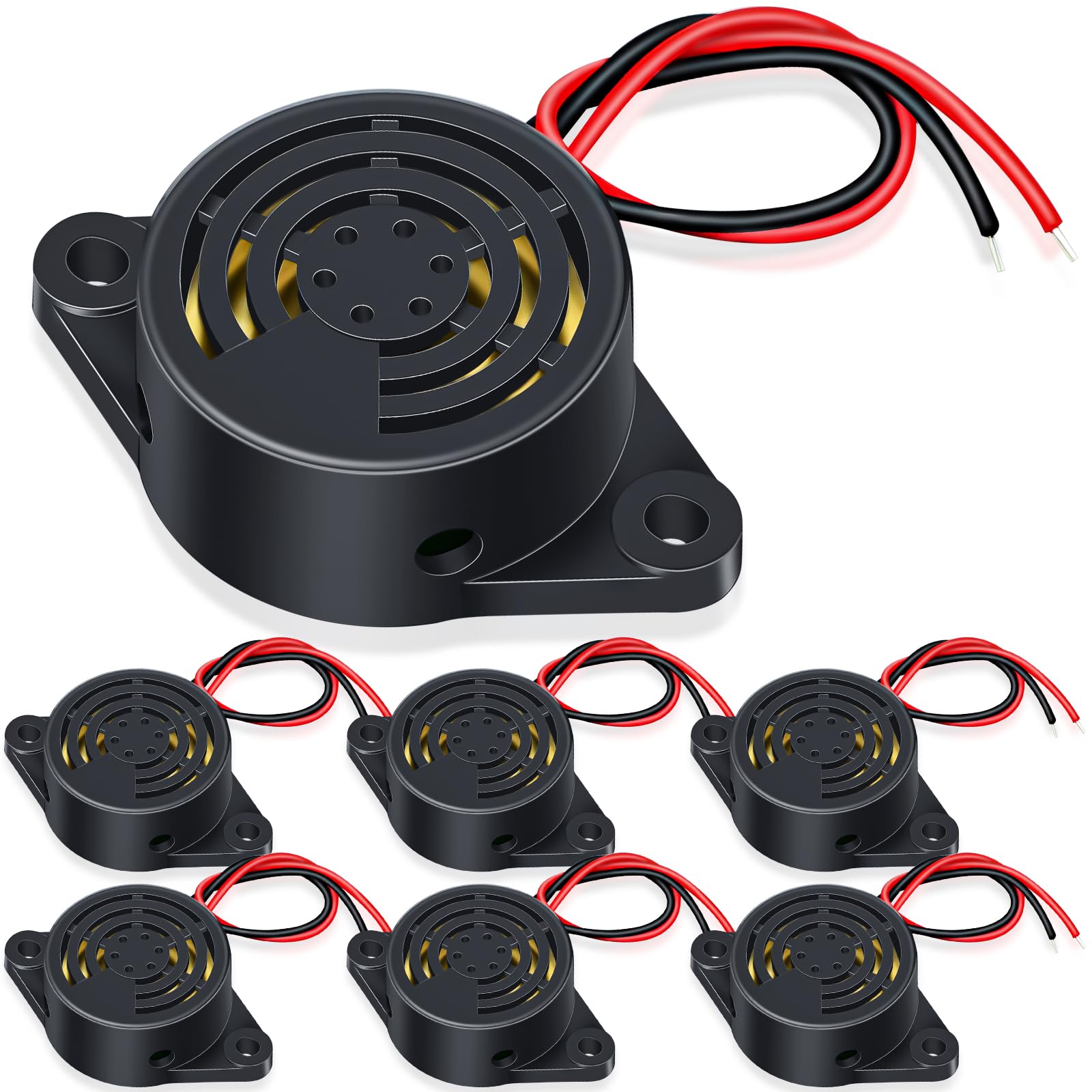 Geiserailie 36 Pcs Dc 3 24V 95 Db Electronic Buzzer Active Piezo Buzzer Alarm Sounder Continuous Sound Beep, Black
