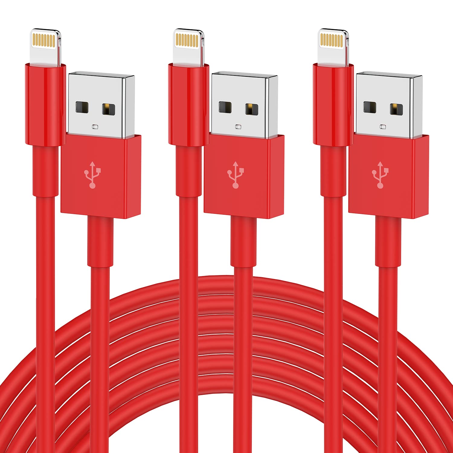 Qziiw Iphone Charger Cable 10 Ft [Apple Mfi Certified], 3Pack 10 Feet Long Usb To Lightning Cable, Apple Charging Power Cord 10