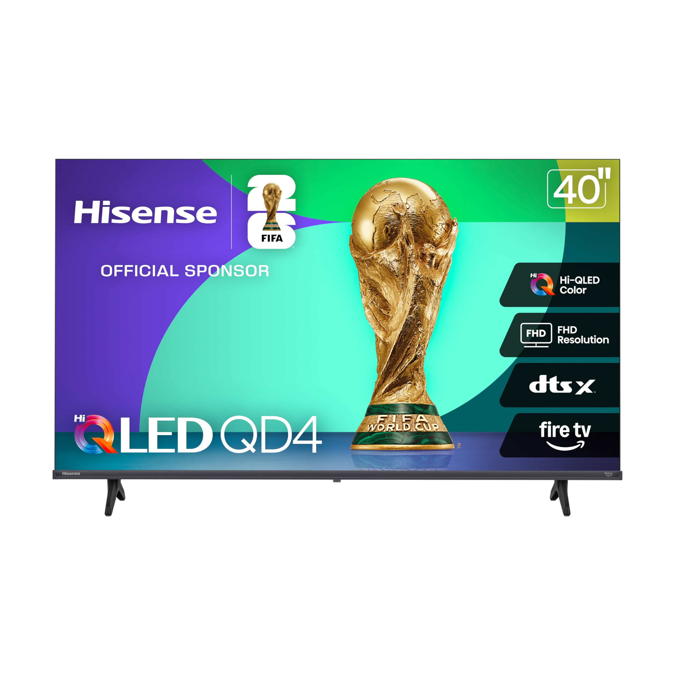 Hisense 40-Inch Class QD4 Series Hi-QLED FHD Smart Fire TV (40QD4QF, 2025 Model) - Quantum Dot Color, DTS Virtual: X, Alexa Buil