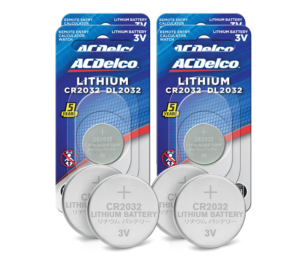 Powermax Acdelco Cr2032 3V Lithium Coin Cell Battery, Watch And Electronics Button Batteries, 4 Count