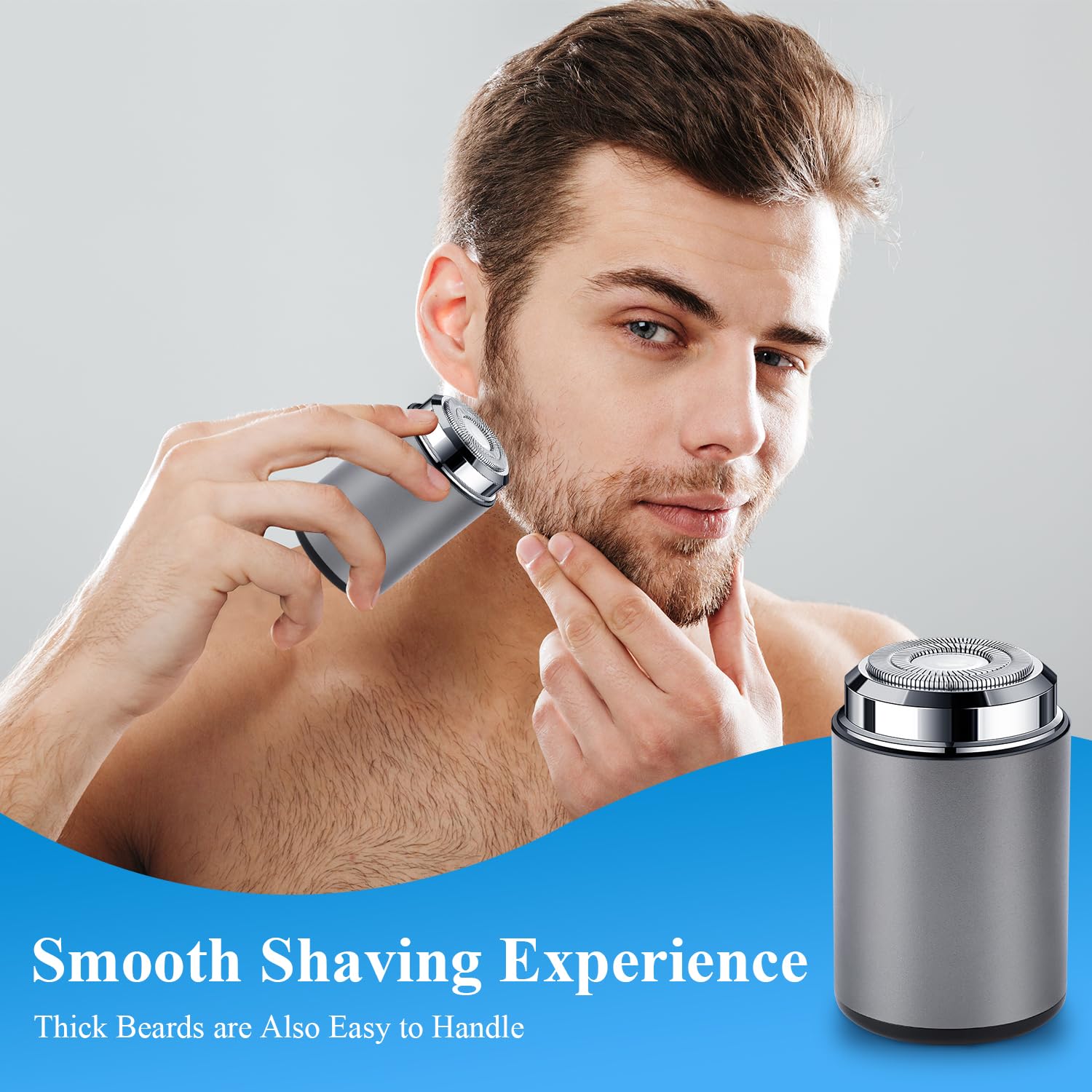 Rechargeable Electric Shaver For Men,2025 New Mini Electric Shavers Portable,Pocket Size Washable Electric Razor,Double Ring Mag