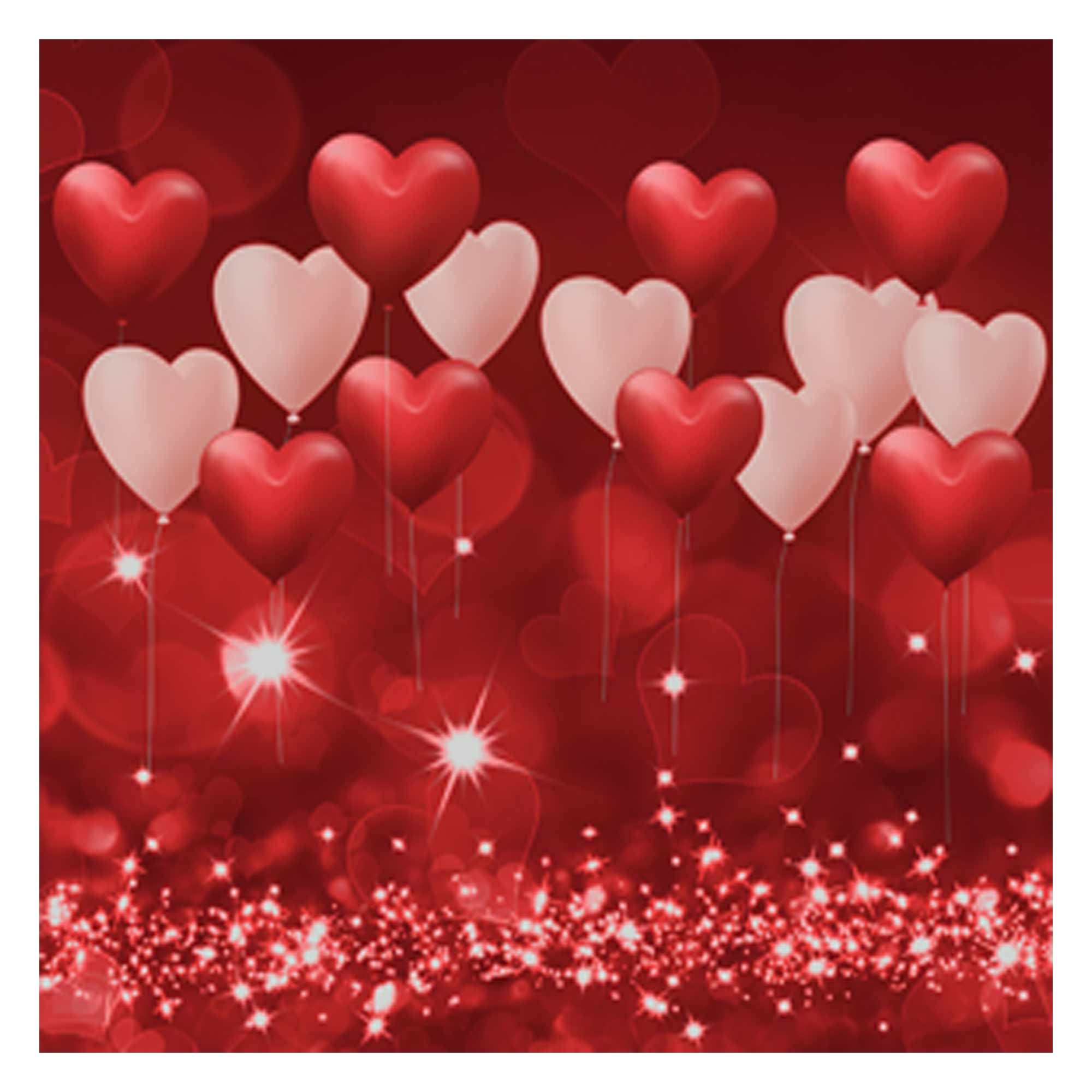 Allenjoy 6 x 6 FT Valentines Backdrop Red Hearts Day Balloons Love Theme Party Supplies for Engagement Wedding Bridal Shower Ph