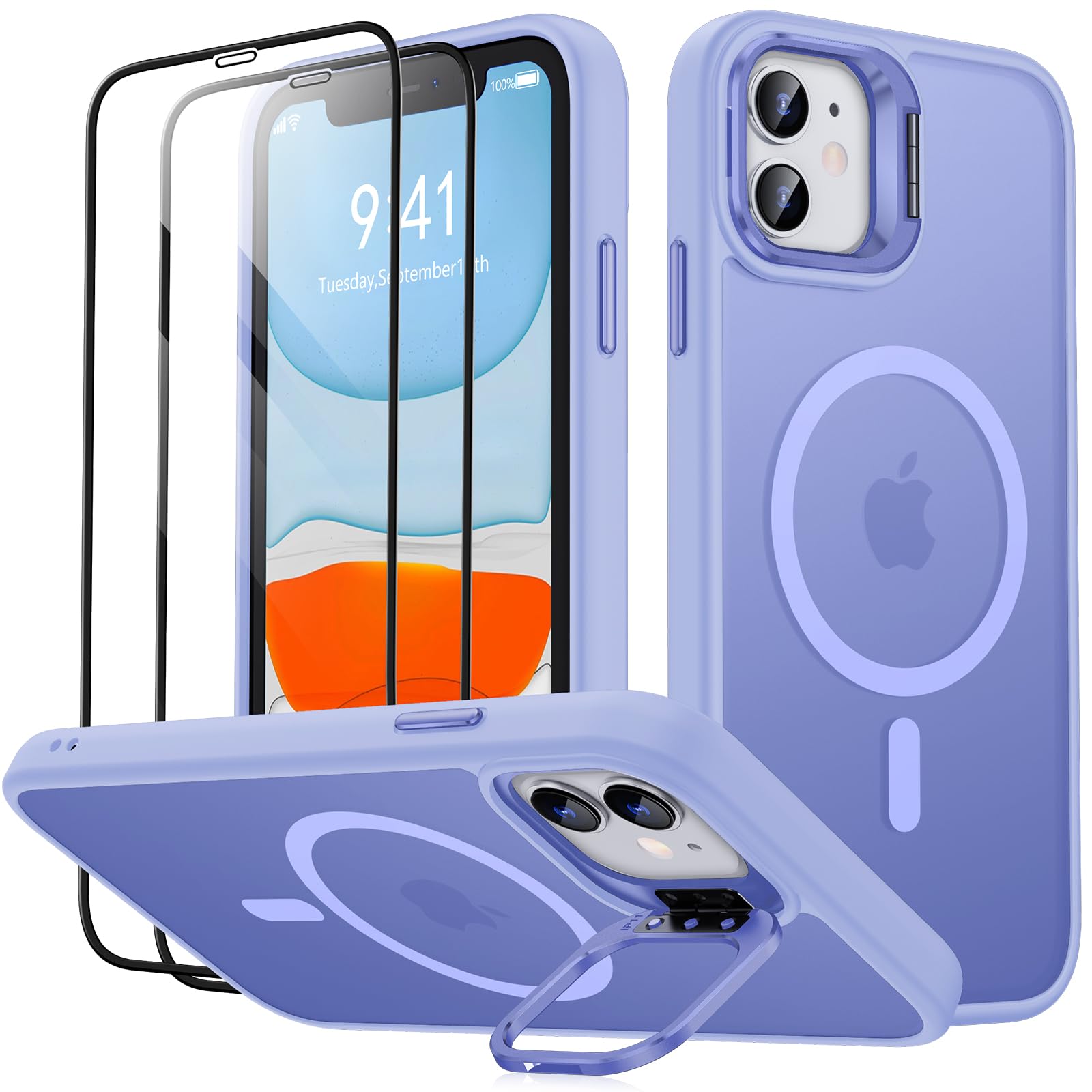 Jame For Iphone 11 Case, Iphone 11 Phone Case With 2 Tempered Glass Screen Protectors, [Compatible With Magsafe], [Military Grad