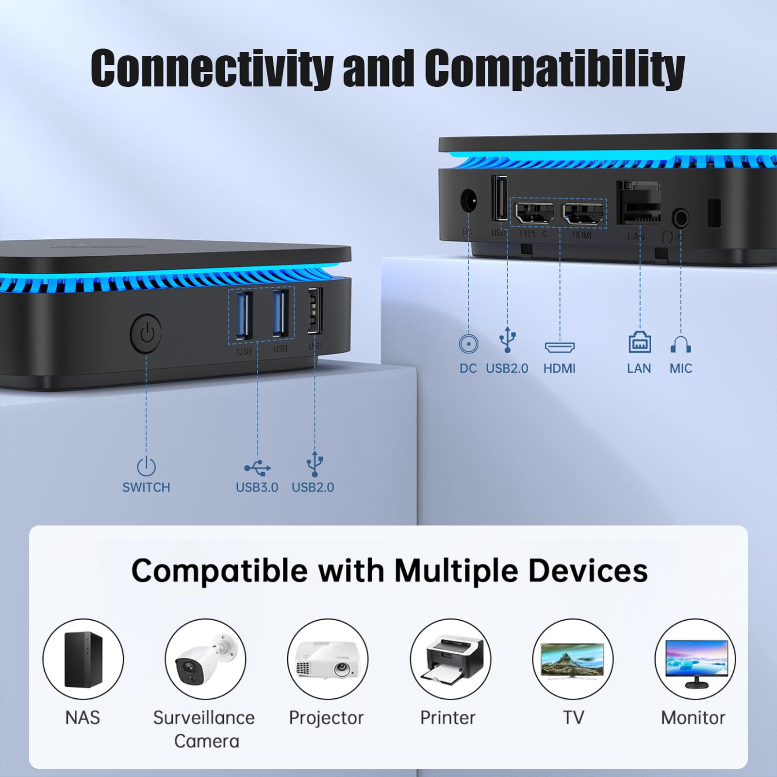 Kamrui Mini Pc, Ak1 Plus, 12Th Gen N95 Processor (Up To 3.4Ghz), Mini Desktop Computers 16Gb Ddr4 1Tb Ssd Support 4K Uhd, Lan, W