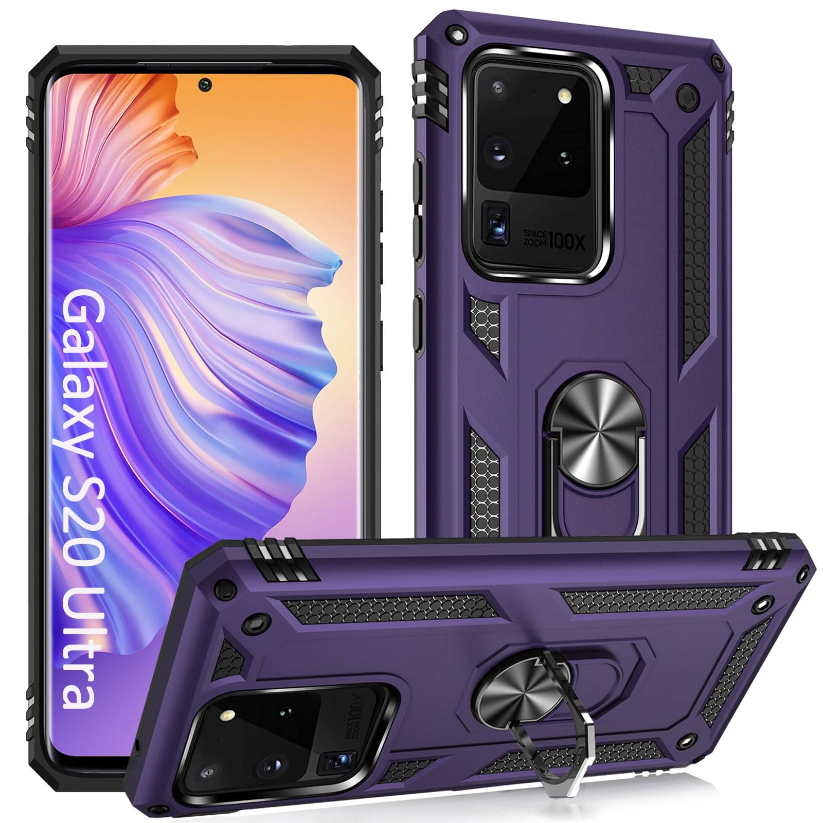 Addit Phone Case For Samsung Galaxy S20 Ultra Case Samsung S20 Ultra Phone Case, Military Grade, Heavy Duty, With Stand Ring, Su
