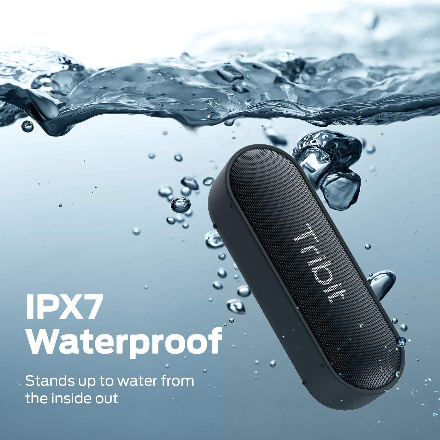 Tribit Bluetooth Speaker, Xsound Go Speaker With 16W Loud Sound & Deeper Bass, 24H Playtime, Ipx7 Waterproof, Bluetooth 5.0 Tws