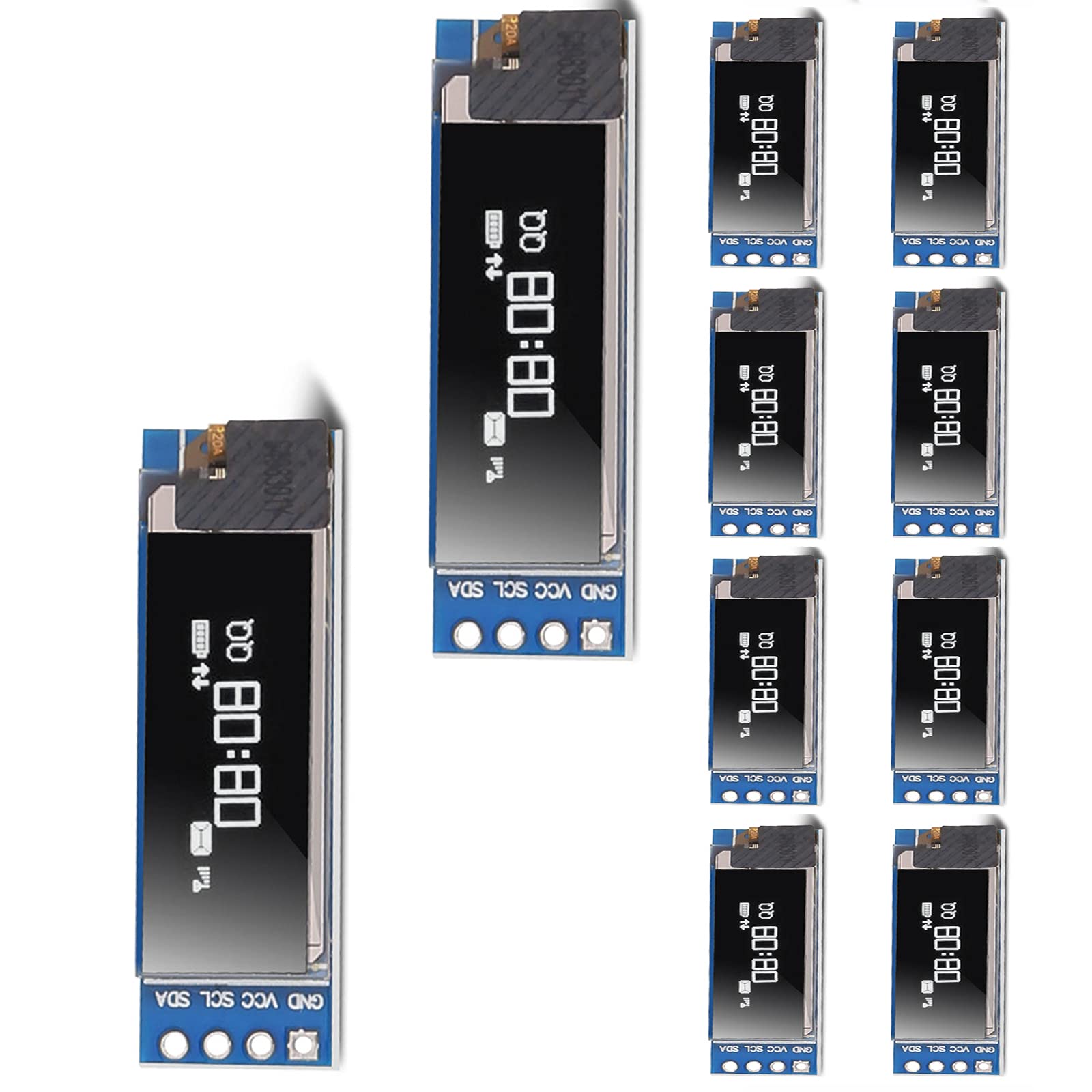 Dorhea 10Pcs 0.91'' 12832 Iic I2C Oled Display Module 0.91Inch I2C 128X32 Ssd1306 Lcd Display Module White I2C Oled Screen Drive
