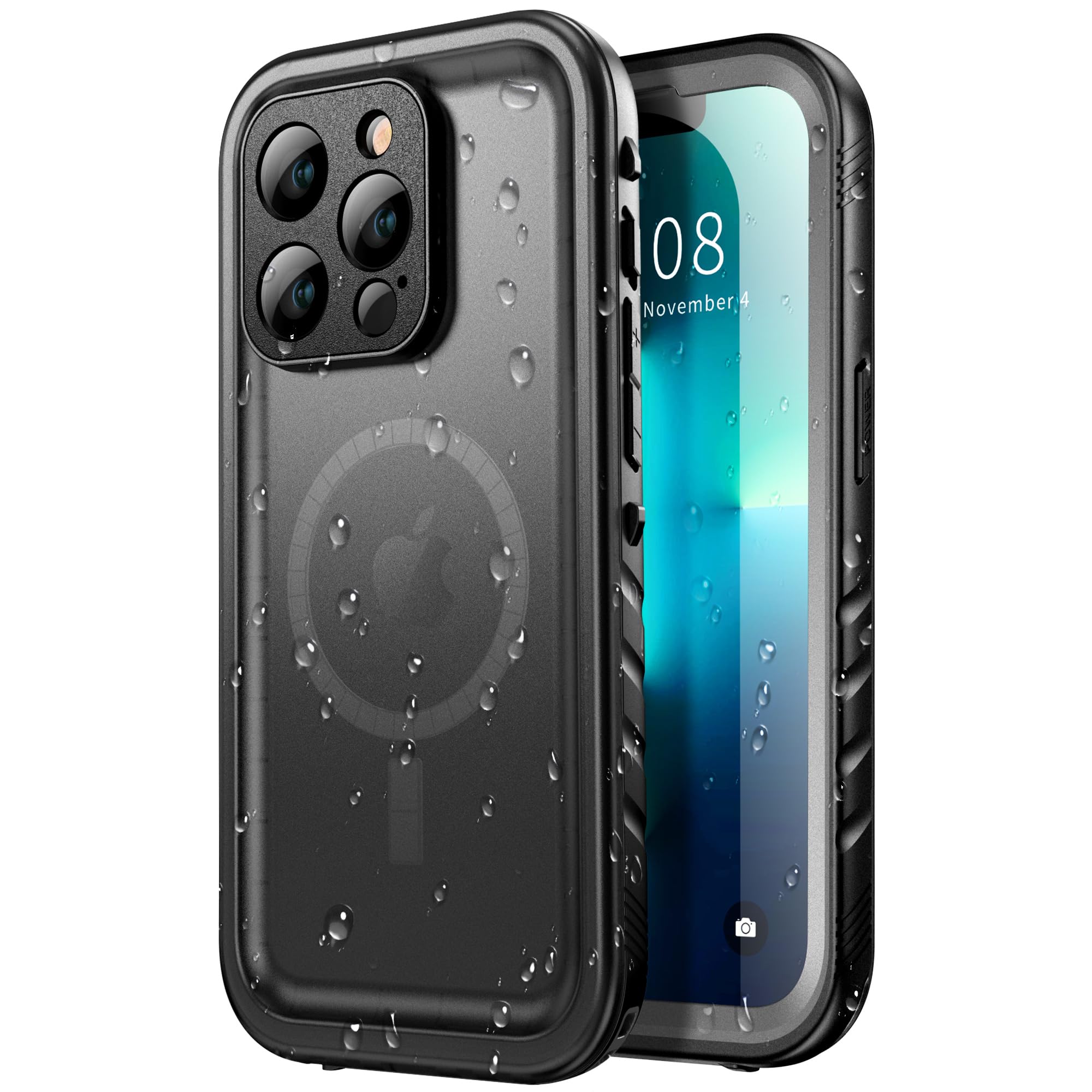 Sportlink For Iphone 13 Pro Max Case Waterproof   Buit In Screen Protector [Compatible With Magsafe][Ip68 Underwater][6.6Ft Mili