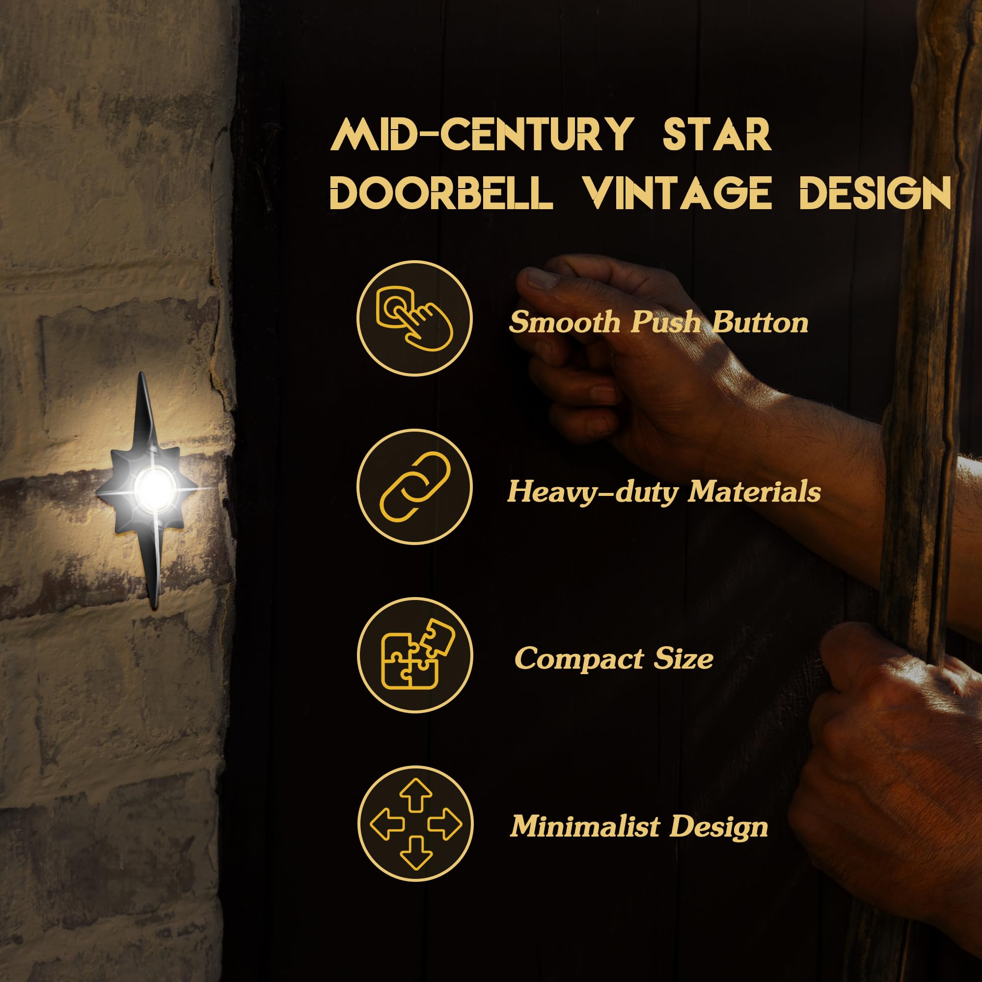 Saillong 2 Pack Doorbell Button, Metal Push Button Doorbell, Doorbell Button Wired Replacement, Doorbell Lighted, White Light Wa