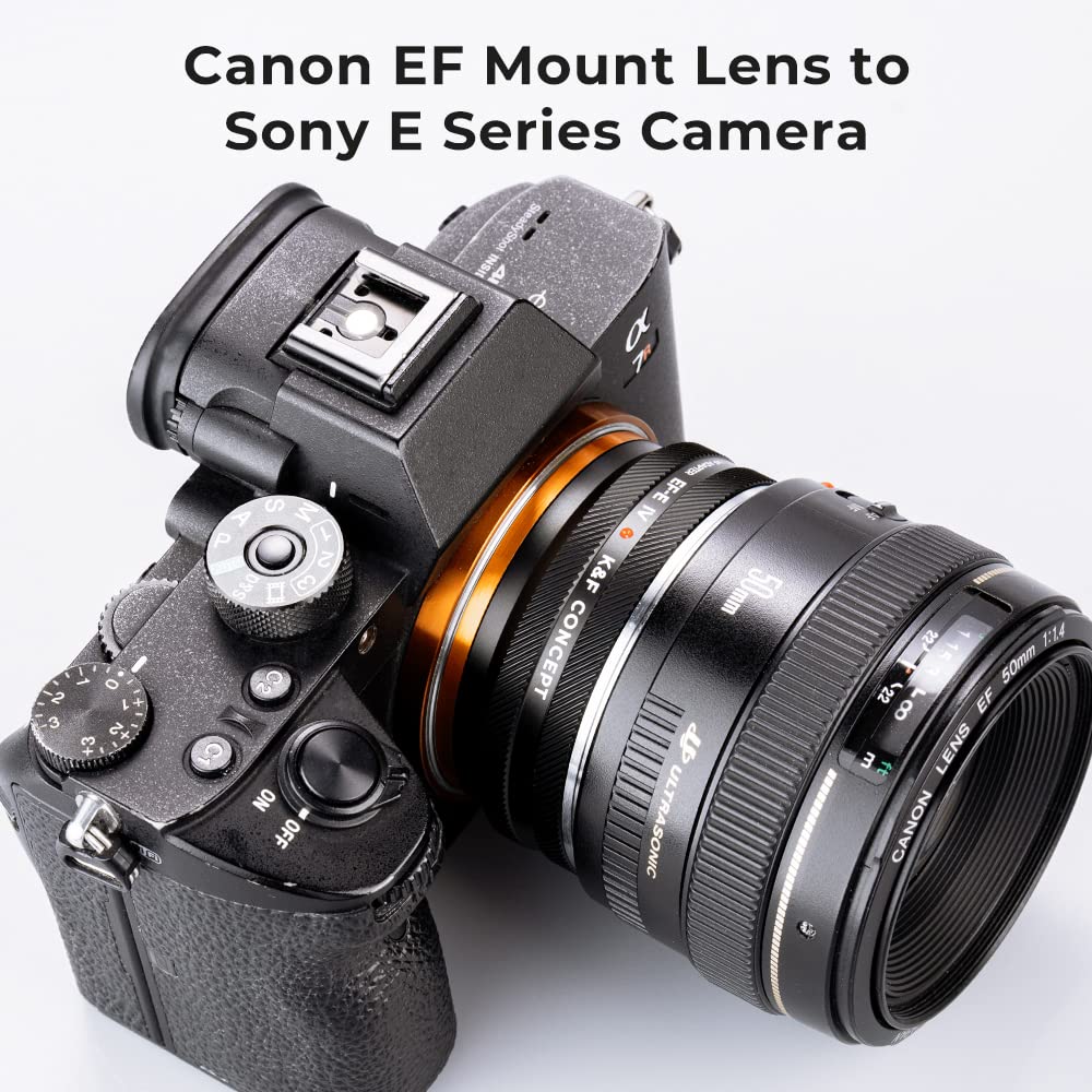 K&F Concept Lens Mount Adapter Eos Nex Iv Iv Manual Focus Compatible With Canon (Ef/Ef S) Lens And Sony E Mount Camera Body, Not Auto Focus