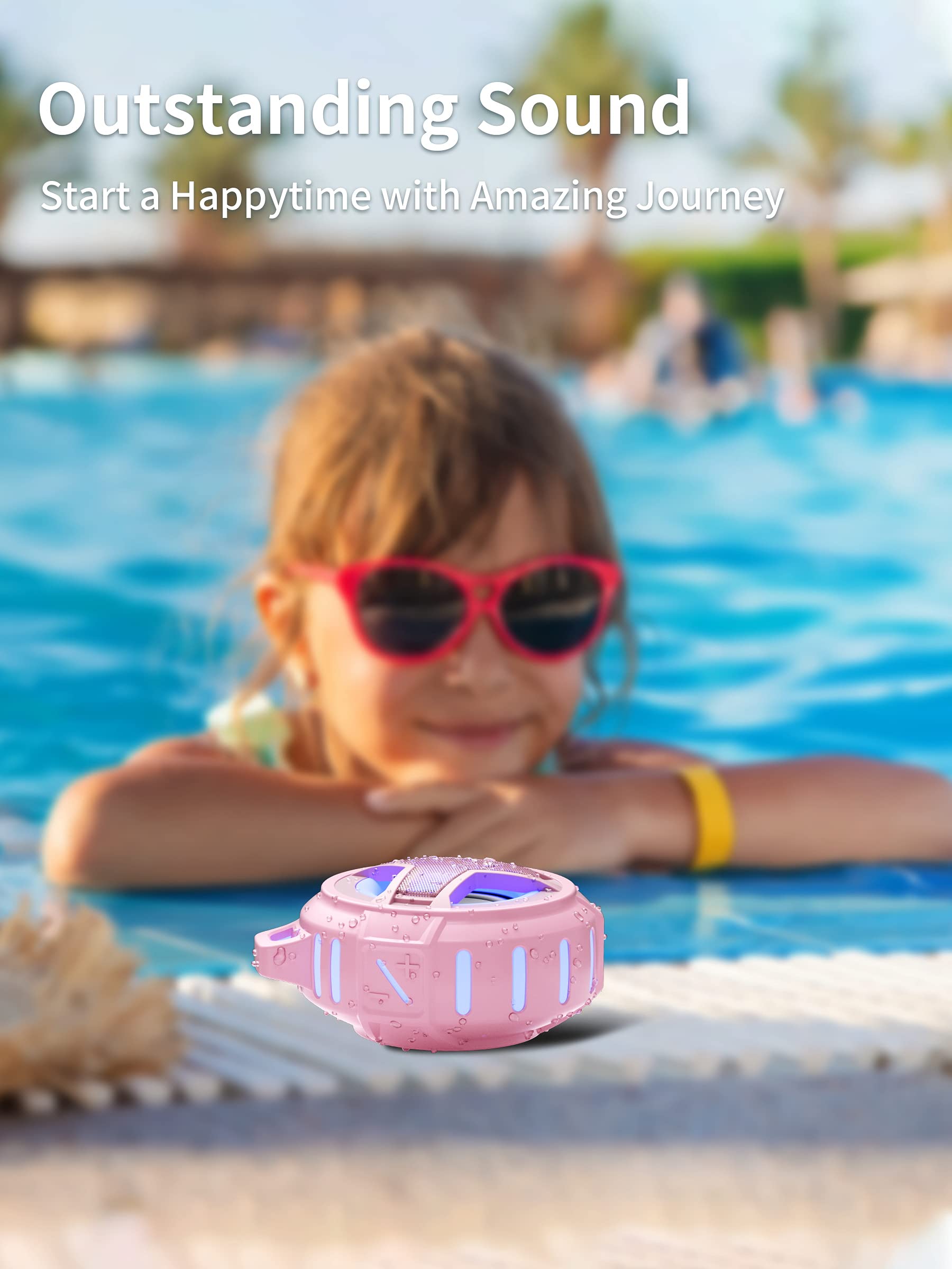 Eboda Bluetooth Shower Speaker, Ip67 Waterproof Portable Wireless Small Speakers, Floating, 24H Playtime For Home, Beach, Pool,