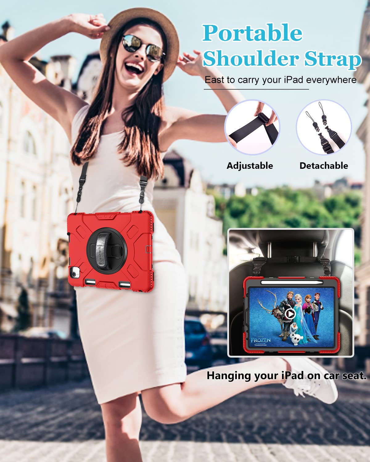 Case For Ipad Air 6Th/ 5Th/ 4Th Generation (2024/2022/ 2020): Cover For Ipad Air 11 Inch/Ipad 10.9 Inch With Screen Protector  S